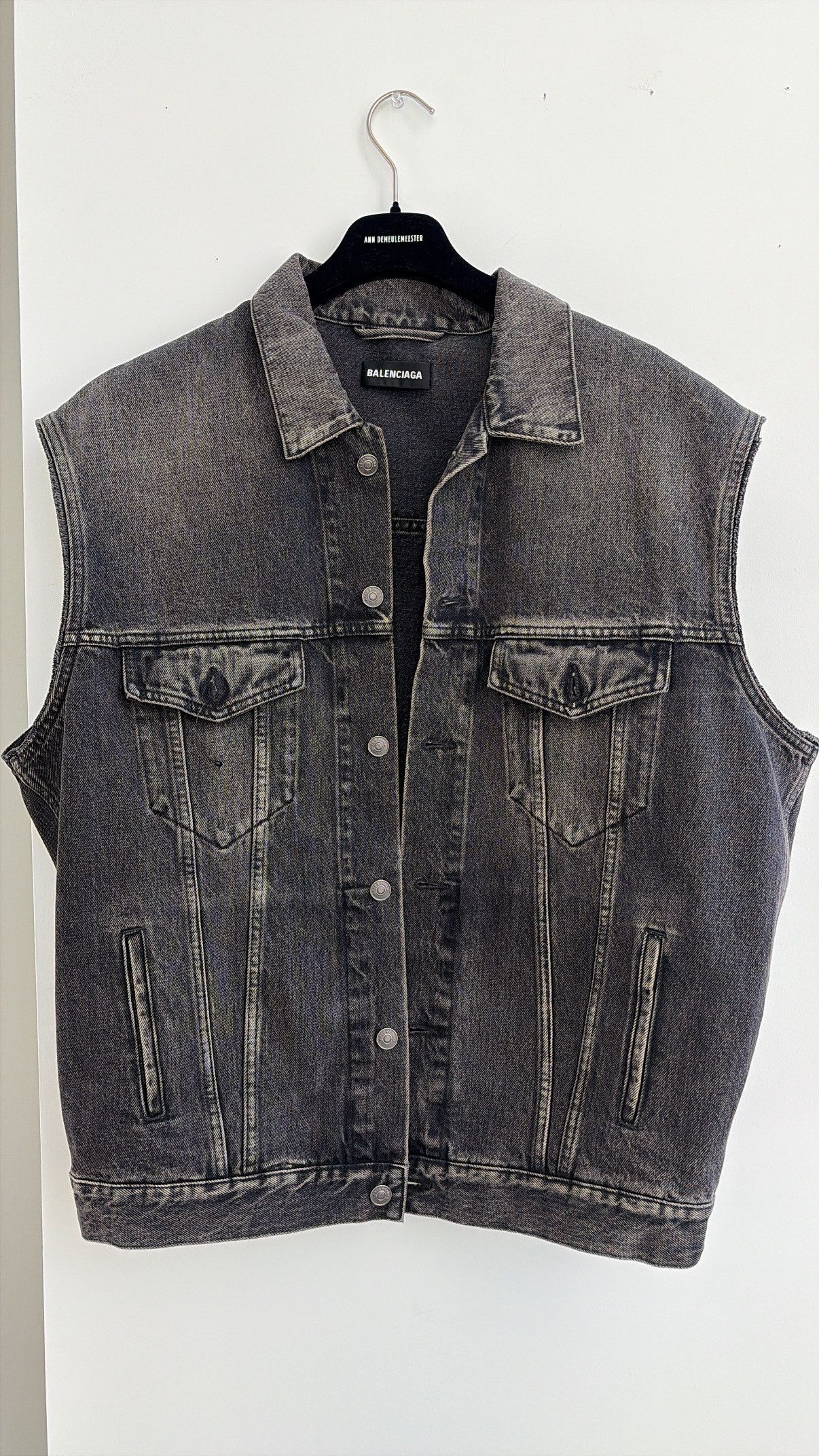 Balenciaga Washed Denim Vest Size US S / EU 44-46 / 1 - 1 Thumbnail