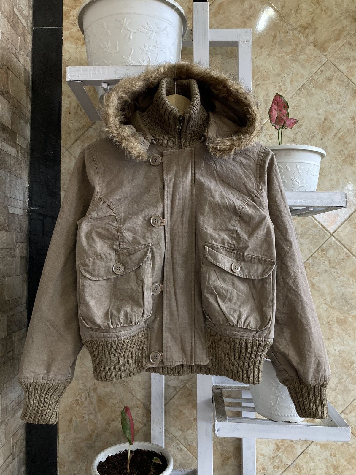 Le Grande Bleu (L.G.B.) ESTACOT - Bono Fur Boxy Bomber Jacket LGB Style Japanese Size US M / EU 48-50 / 2 - 2 Thumbnail