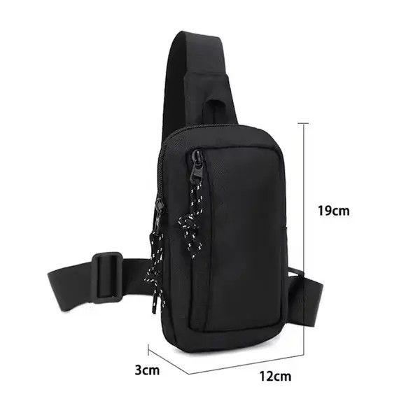 Japanese Brand Black Shoulder Carry Side Bag Zip Satchel Pack Tactical Size ONE SIZE - 4 Thumbnail