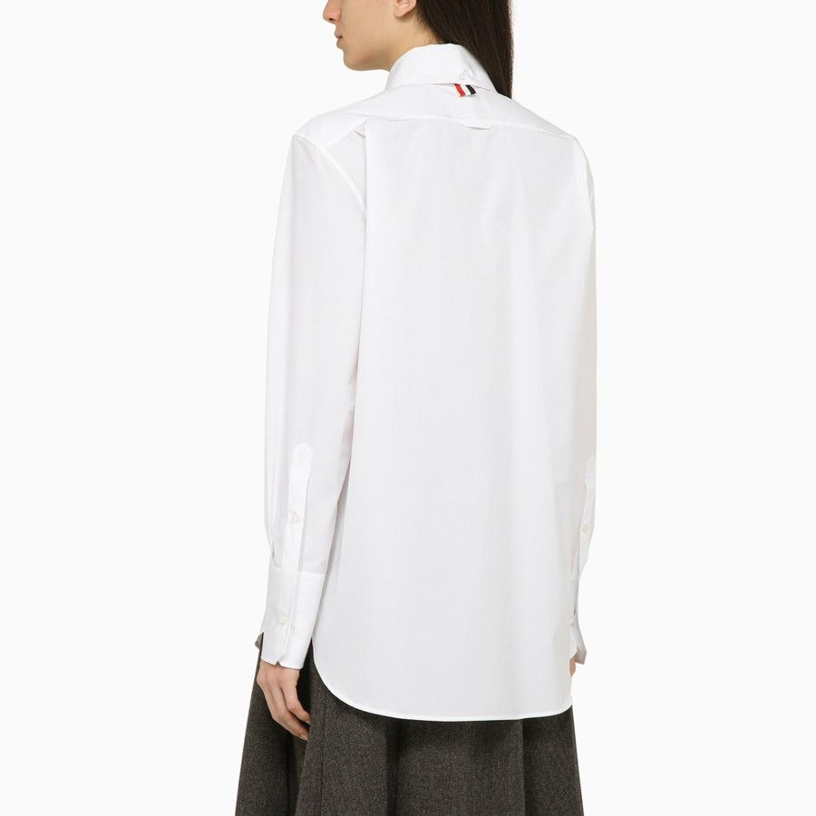 Thom Browne o1d2blof1024 Cotton Shirt in White Size S / US 4 / IT 40 - 3 Thumbnail