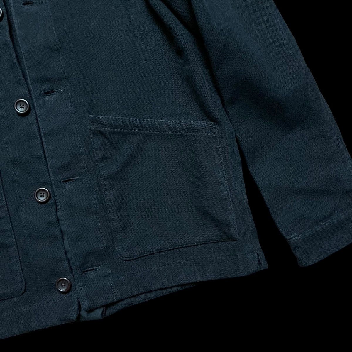 Japanese Brand Oobe Brand Black Chore Jacket Faded Size L Worn Used Size US L / EU 52-54 / 3 - 3 Thumbnail