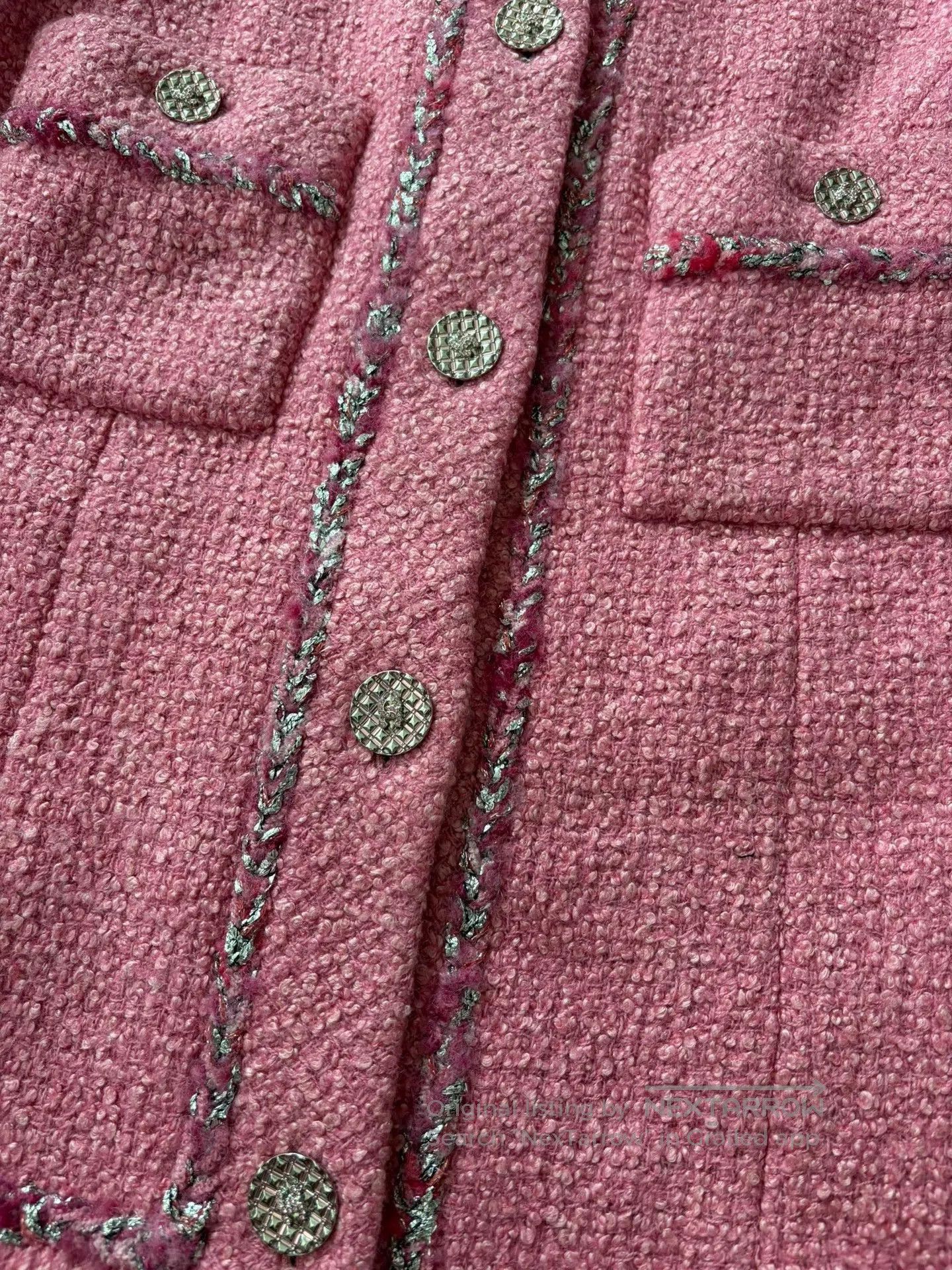 Chanel Chanel 22A Pink Tweed Mid-Length Coat. Size US S / EU 44-46 / 1 - 3 Thumbnail