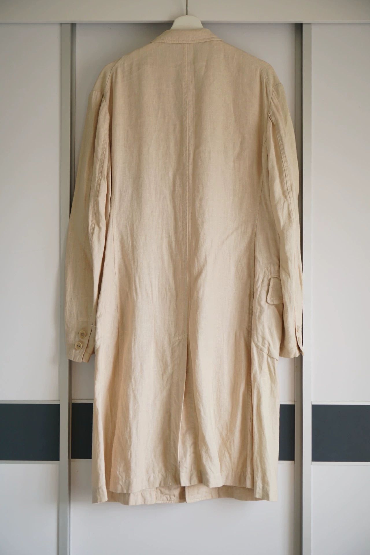 Yohji Yamamoto Yohji Yamamoto SS15 Pour Homme Ivory Linen Coat Size US M / EU 48-50 / 2 - 2 Thumbnail