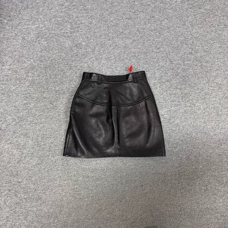 Miu Miu Miu Miu size F36 Side Zip Leather Skirt Size 23" - 2 Thumbnail