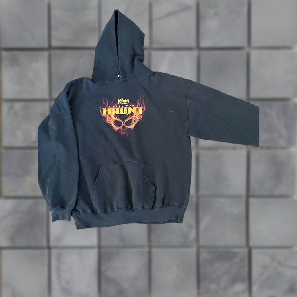 Vintage Knotts Halloween Haunt Sweatshirt Hoodie Black Large Mens Hoodie Size US L / EU 52-54 / 3 - 1 Thumbnail