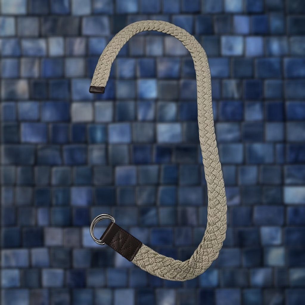 VINTAGE Vineyard Vines Macrame Belt Unisex Large Beige Braided