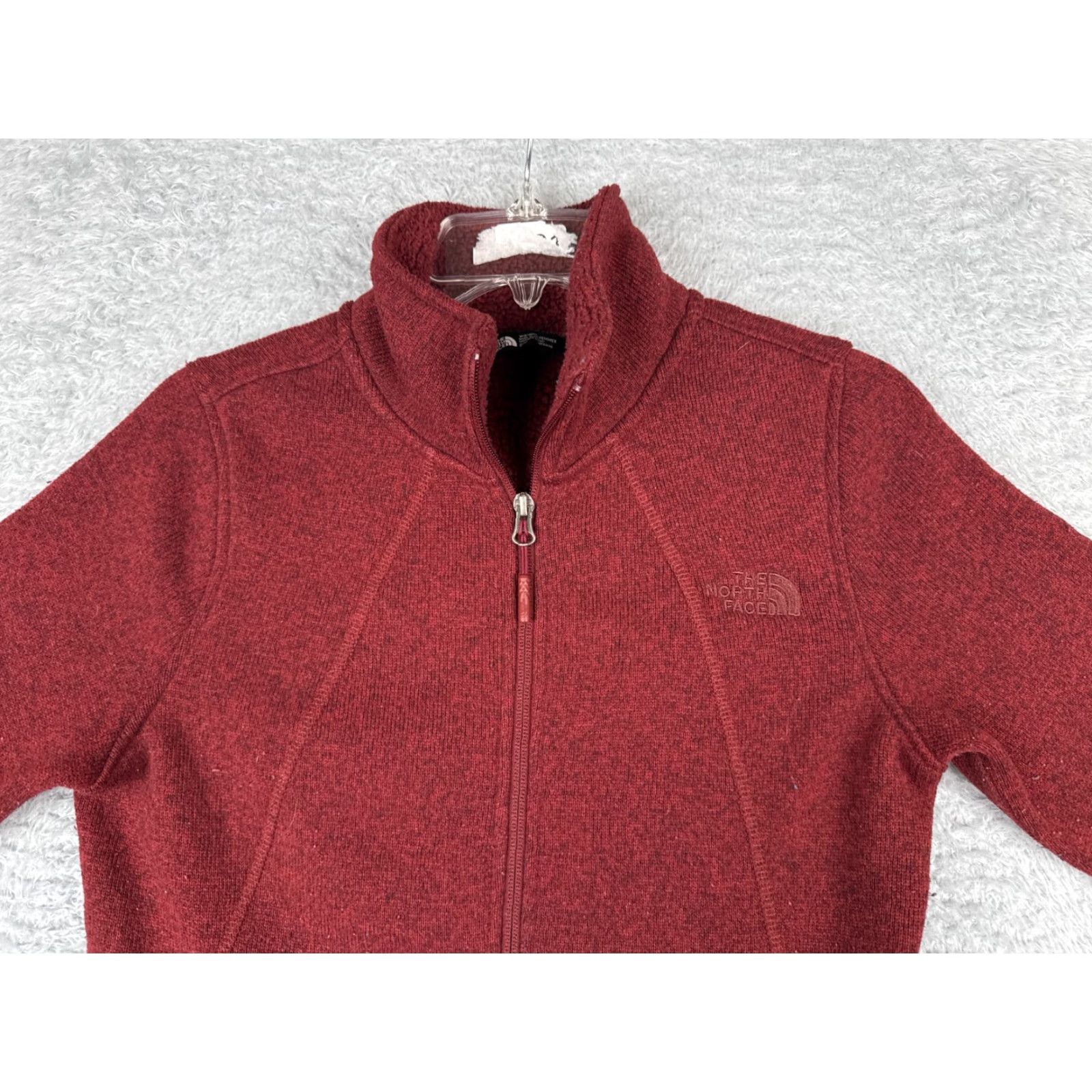 The North Face The North Face Jacket Women Small Red Polyester Fleece Knit Shell Full Zip Mock Size S / US 4 / IT 40 - 7 Thumbnail