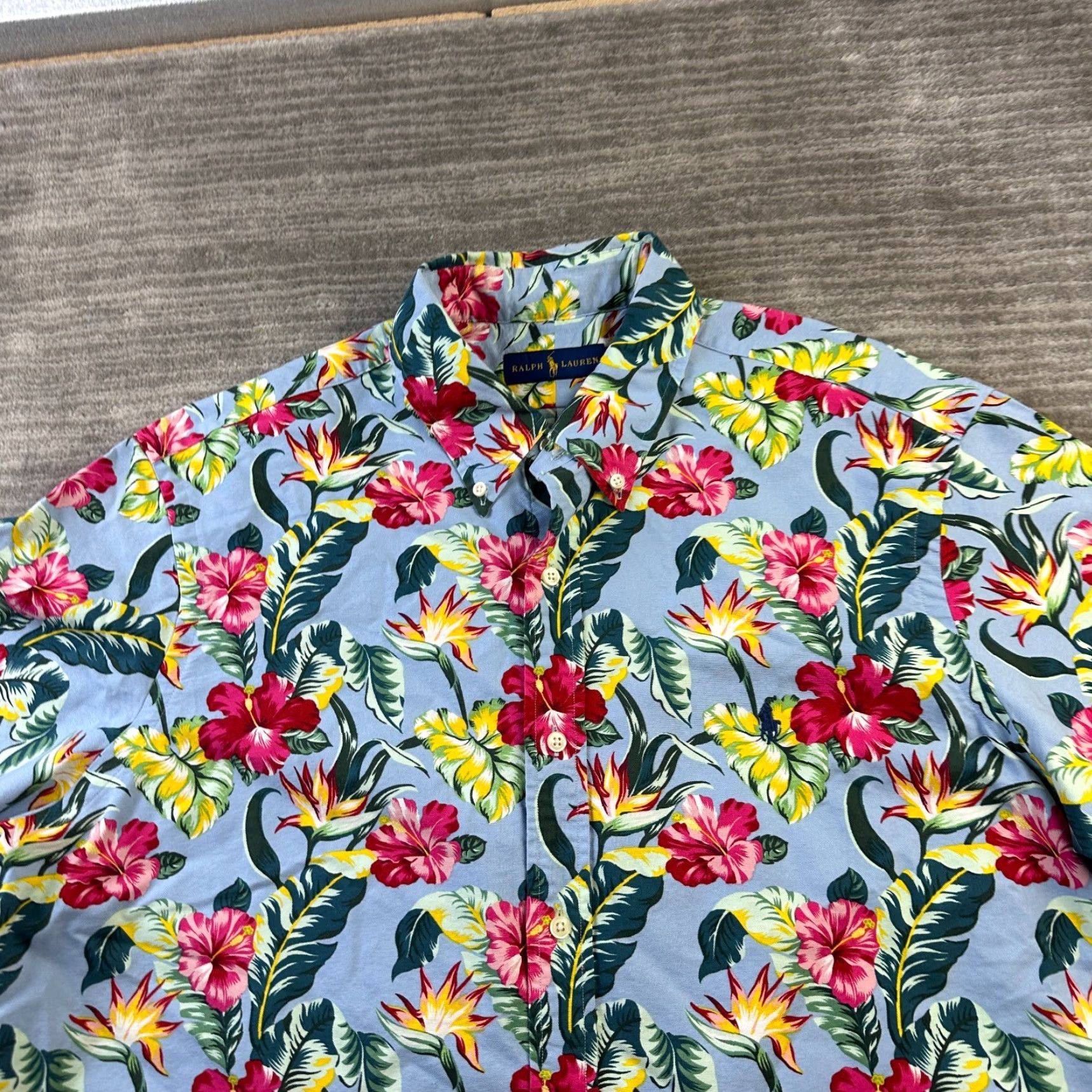 Marine Layer Ralph Lauren Shirt Mens Extra Large Floral All Over Print Button Up Oxford Size US XL / EU 56 / 4 - 3 Thumbnail