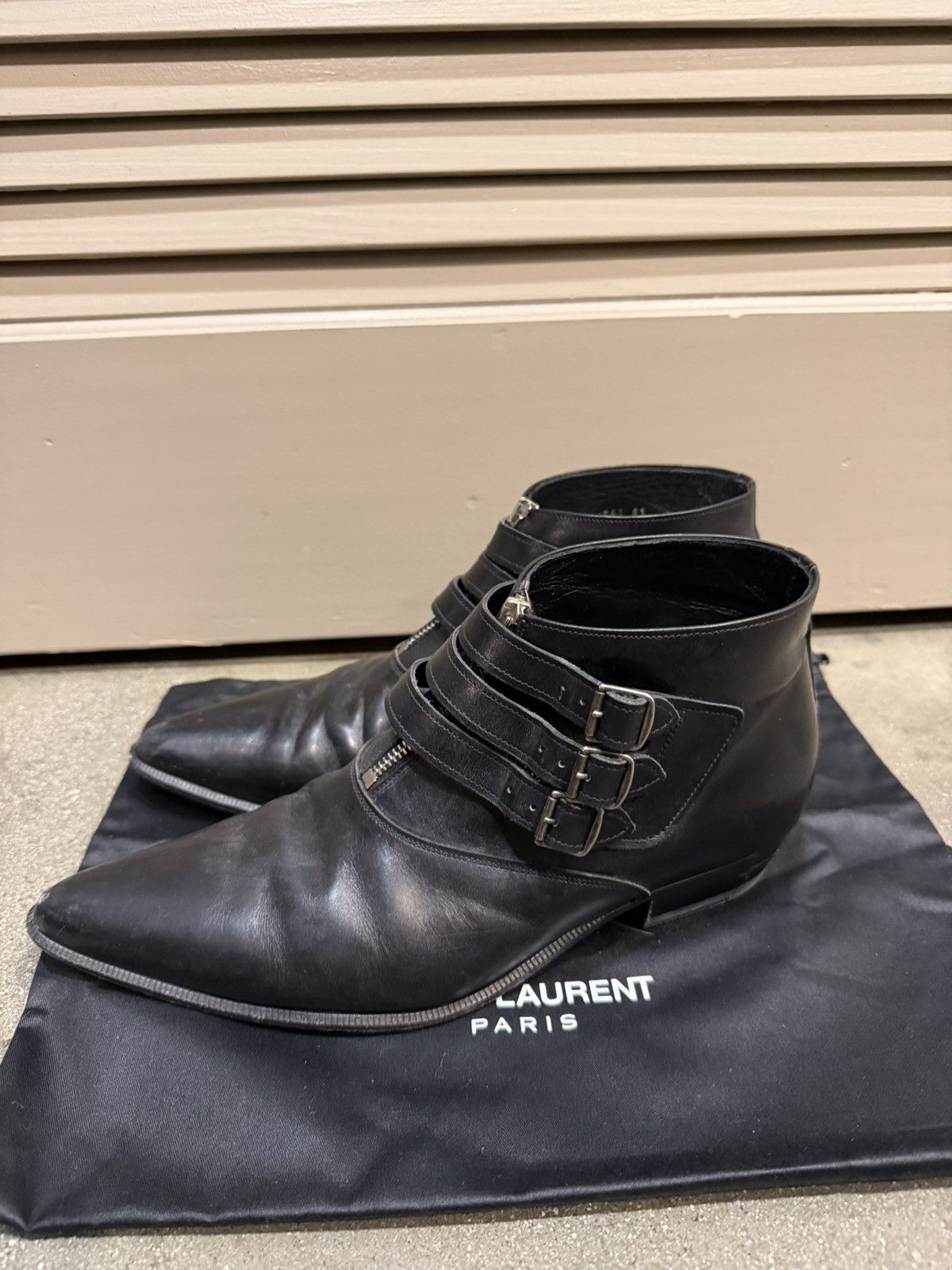 Saint Laurent Paris SS14 Triple Buckle Zip Duckies Boots 41 Size US 8 / EU 41 - 3 Thumbnail