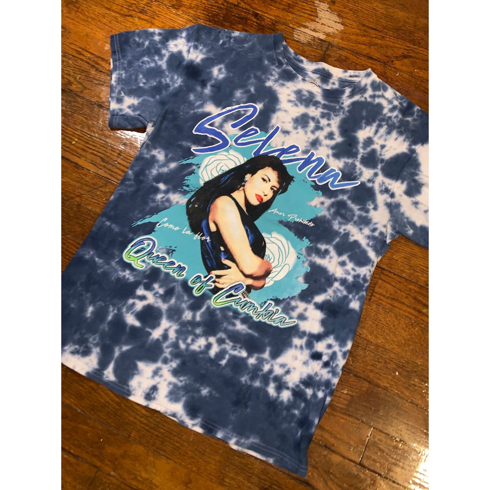 Band Tees × Other Selena Quintanilla Tie Dye T Shirt Blue Queen of Cumbia M Size M / US 6-8 / IT 42-44 - 4 Thumbnail