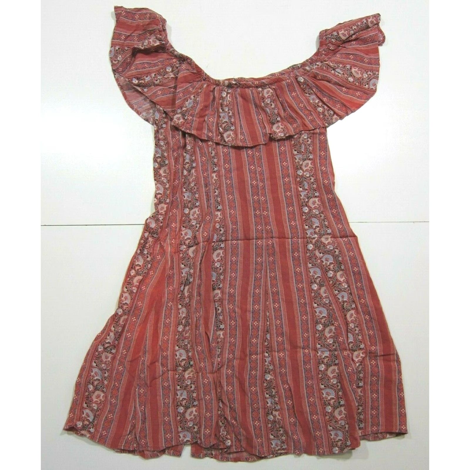American Eagle Outfitters American Eagle Outfitters 100% Rayon Off Shoulder Sun Dress Women XS Floral Pink Blue Dress Size XS / US 0-2 / IT 36-38 - 2 Thumbnail