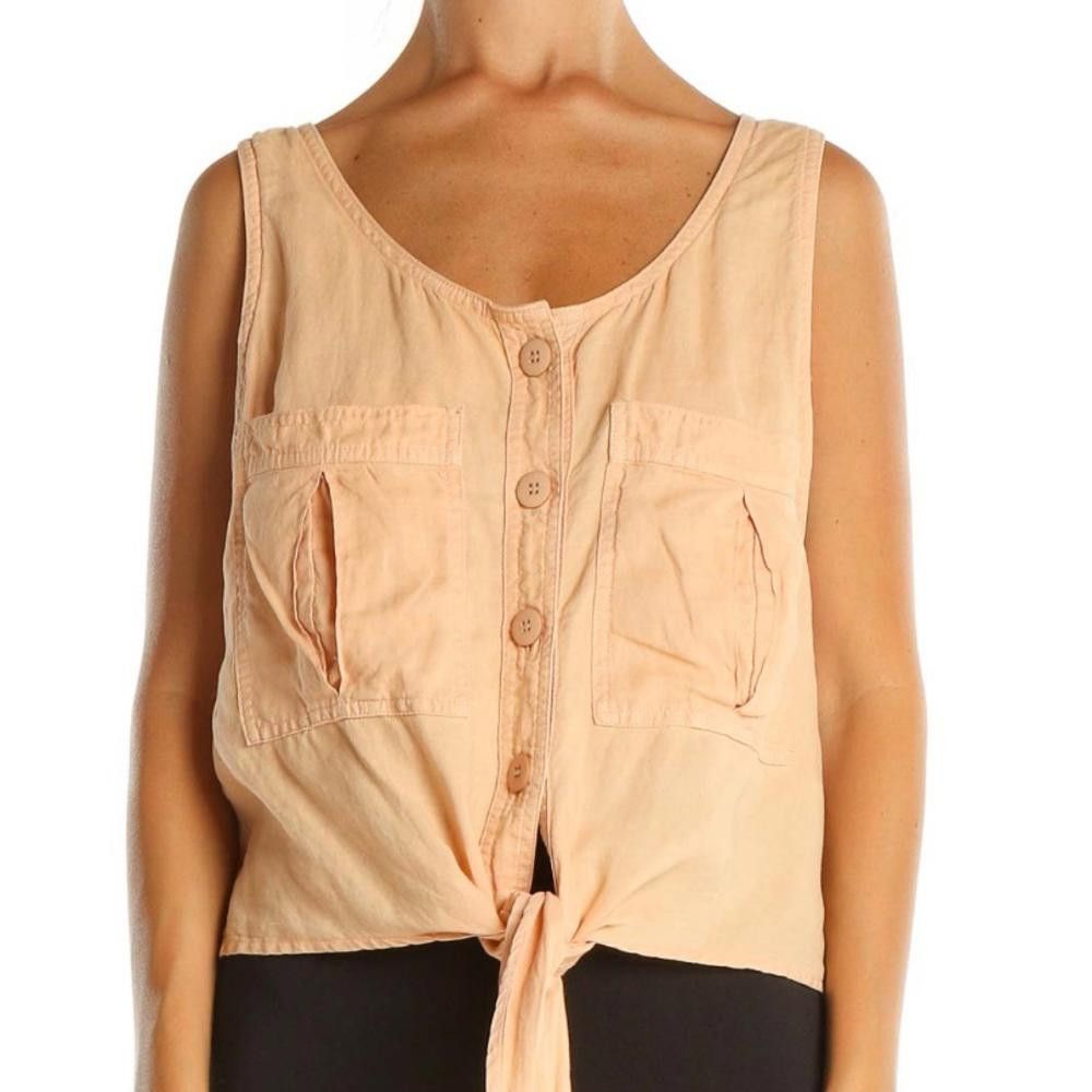 Free People Free People l Peach Button Down Linen Top Size XS Size XS / US 0-2 / IT 36-38 - 9 Thumbnail
