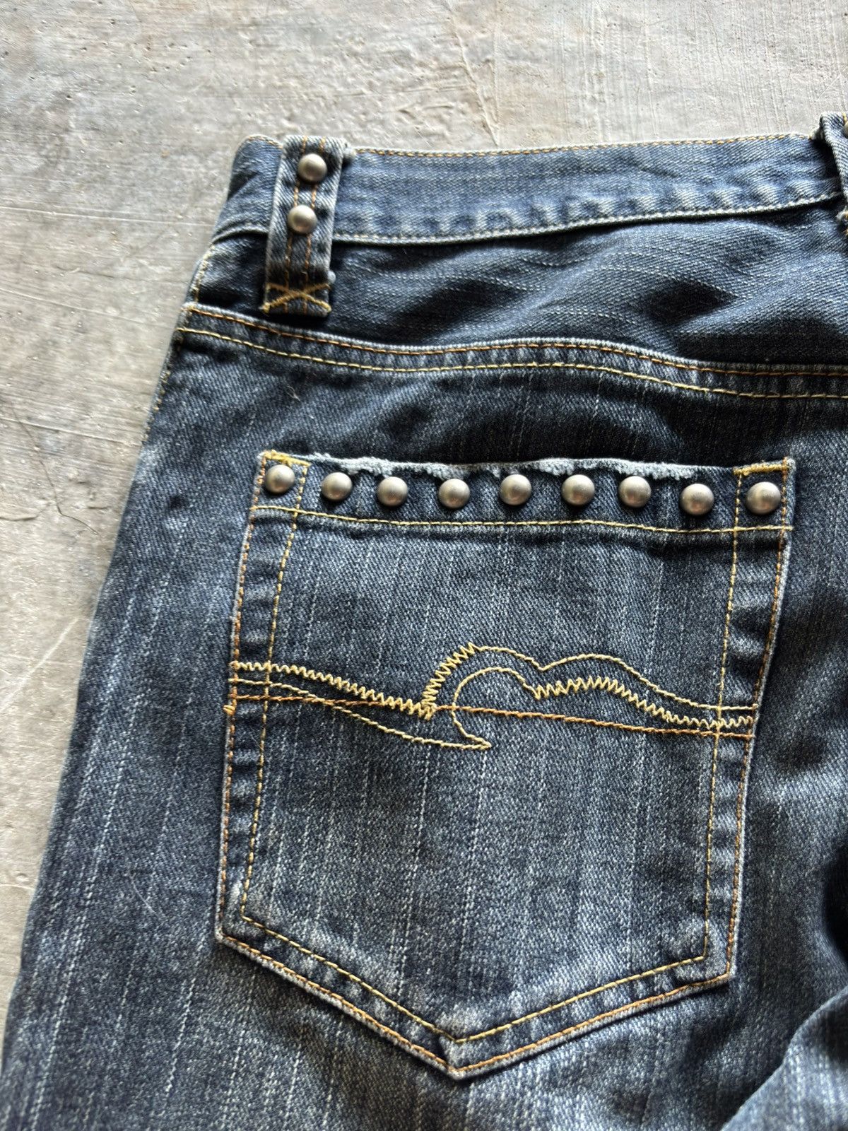 If Six Was Nine CUSTOM CULTURE distressed flare sashiko boro kapital style Size US 30 / EU 46 - 19 Thumbnail