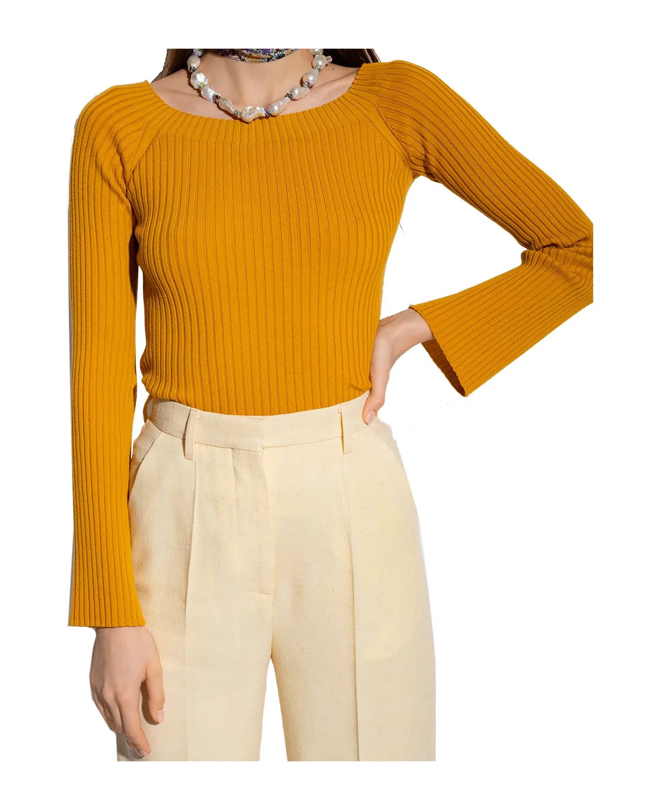 Chloe o1y0825 Sweater in Mustard Size L / US 10 / IT 46 - 3 Thumbnail