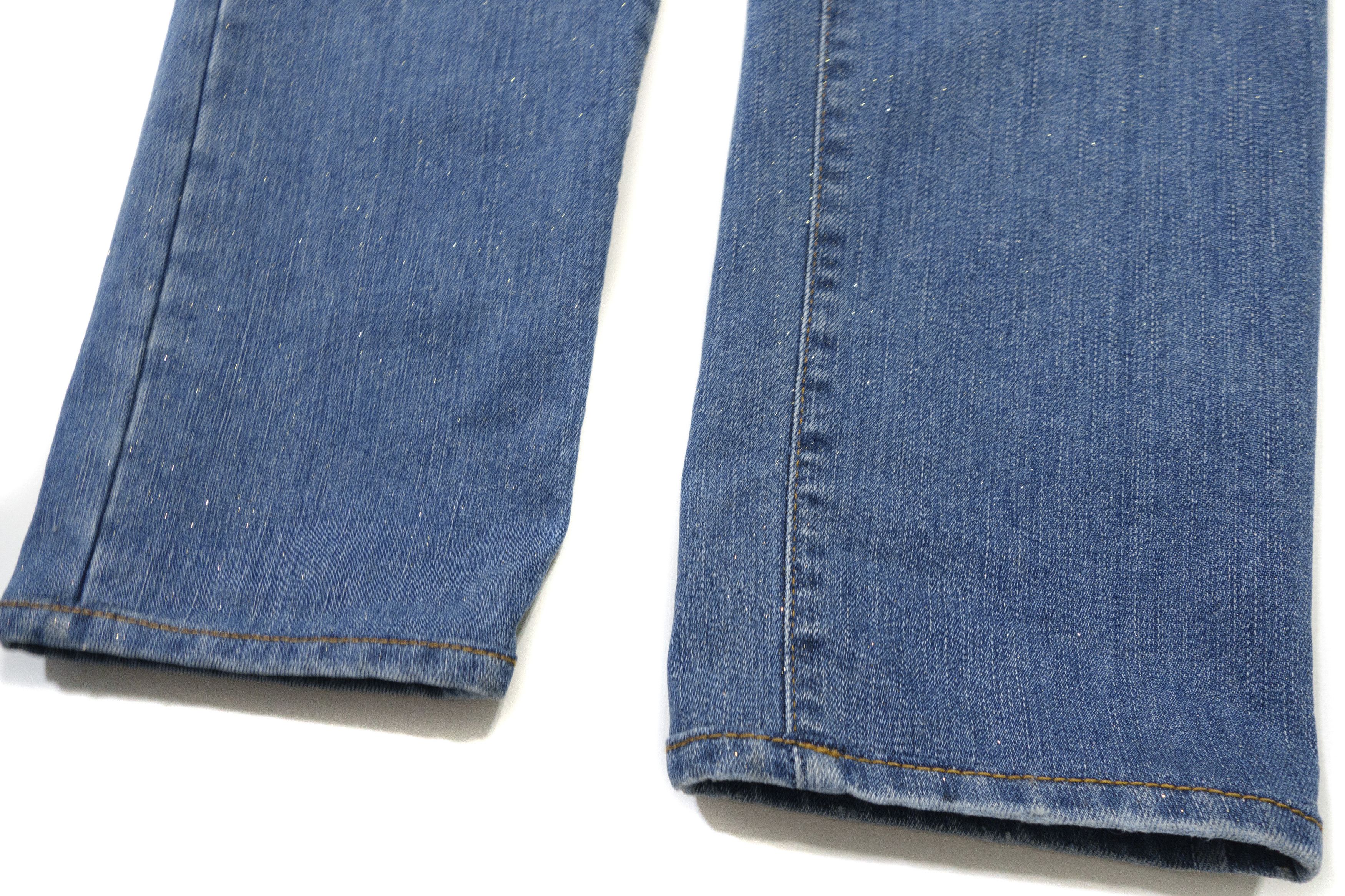 John Galliano Y2K Galliano Glitter Straight Leg Logo Patch Jeans Size 32" / US 10 / IT 46 - 6 Thumbnail
