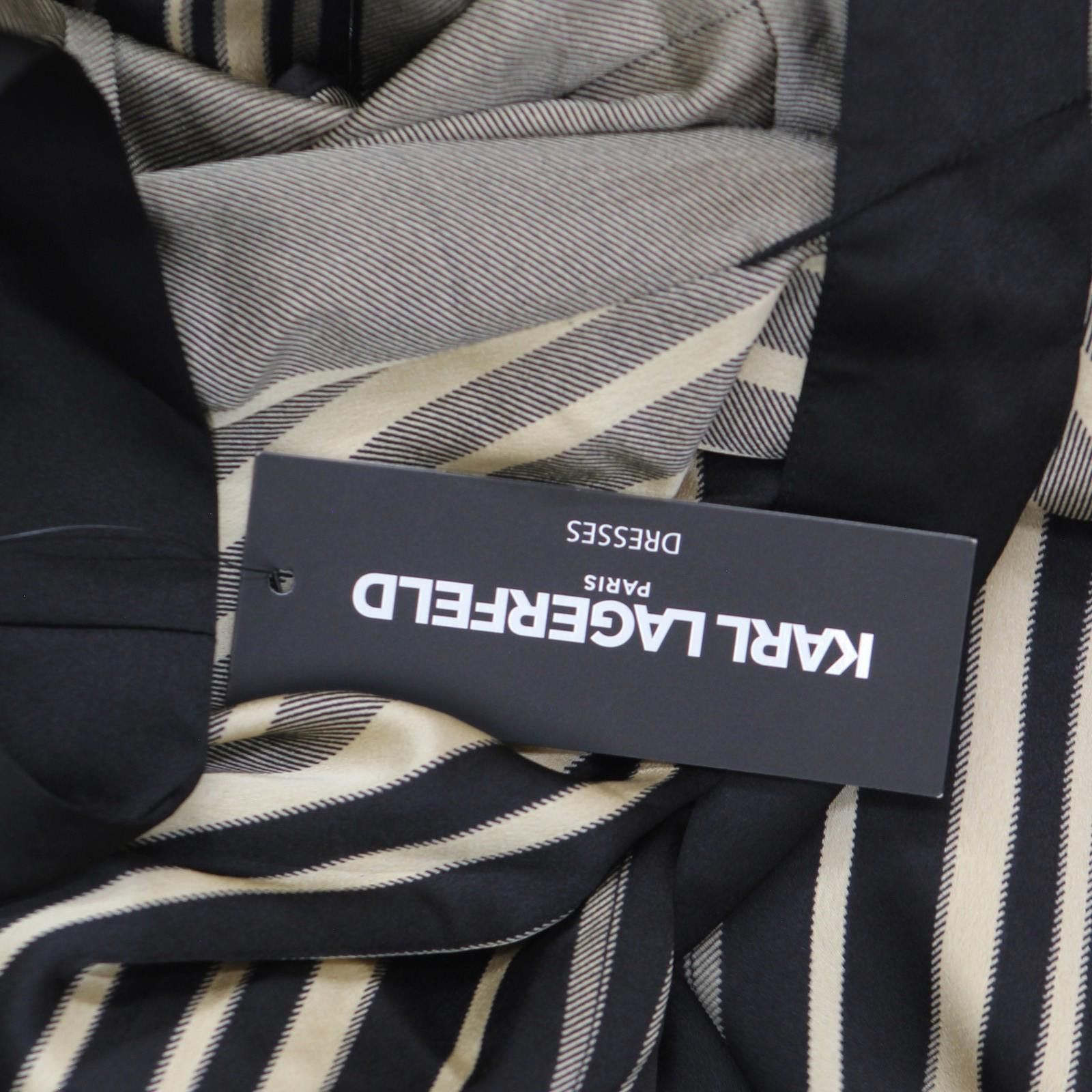 Karl Lagerfeld Karl Lagerfeld Printed Satin Midi Dress Soft Beige Brown 14 Size XL / US 12-14 / IT 48-50 - 3 Thumbnail