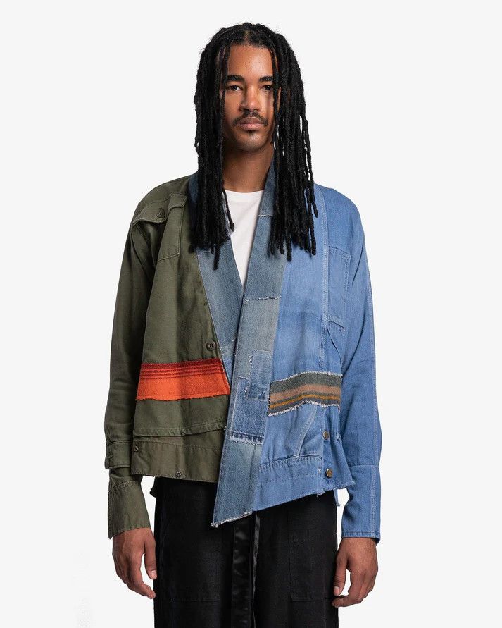 image of $1800 Greg Laurent Denim Baker Kimono Patchwork Gl1 XL 4, Men's