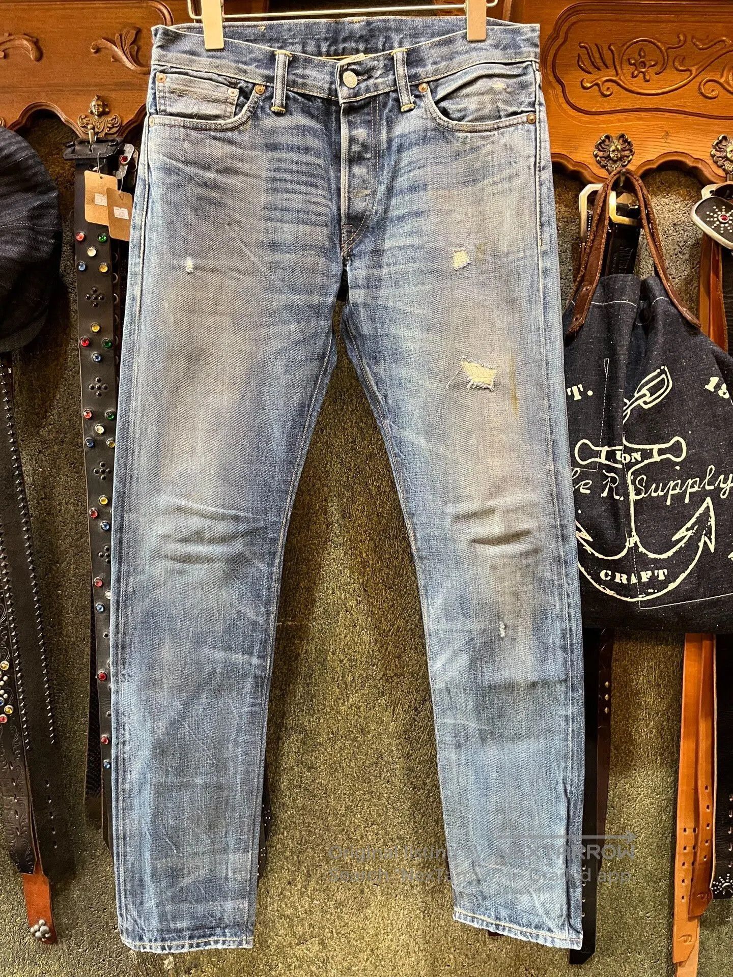 RRL Ralph Lauren vintage rrl distressed denim jeans. Size US 30 / EU 46 - 1 Thumbnail