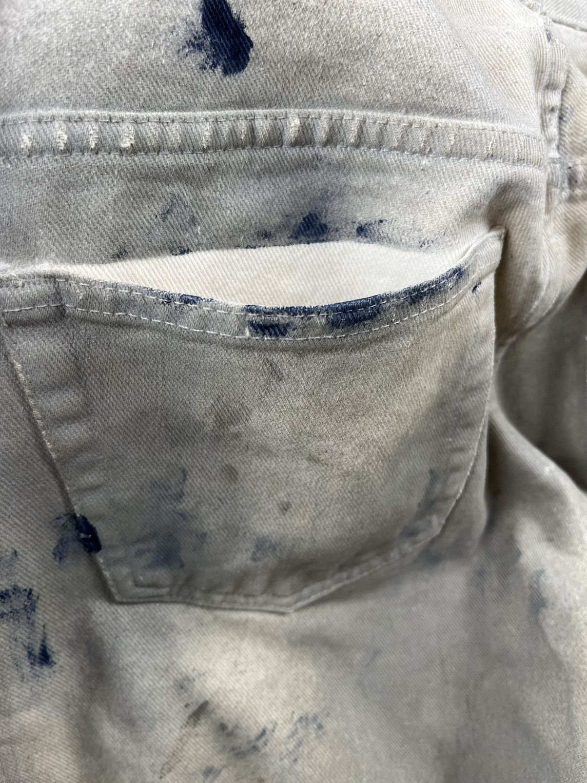 Helmut Lang SS03 Helmut Lang Dirty White Stained Bootcut Painter Denim Size US 30 / EU 46 - 5 Thumbnail