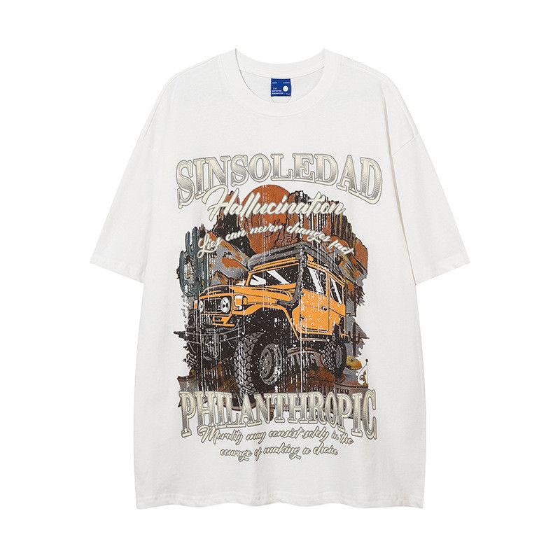 Japanese Brand × Vintage Vintage printed cartoon car loose cotton distressed tee Size US L / EU 52-54 / 3 - 1 Thumbnail