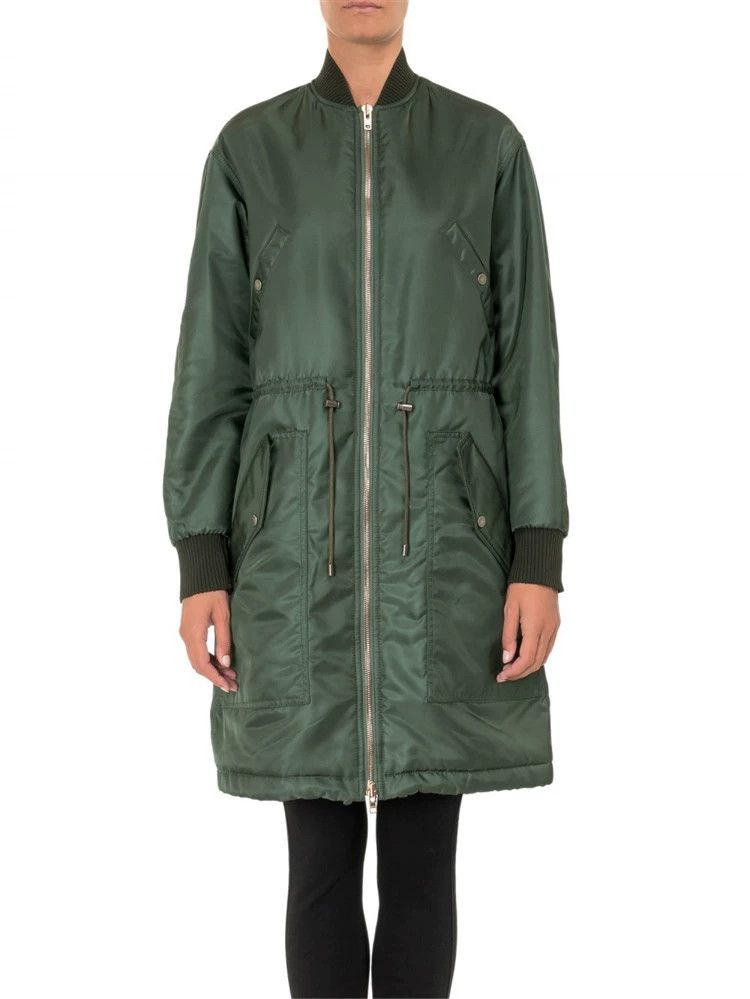 Kenzo KENZO Green and black baseball collar long coat Size XXS / US 00 / IT 34 - 1 Thumbnail