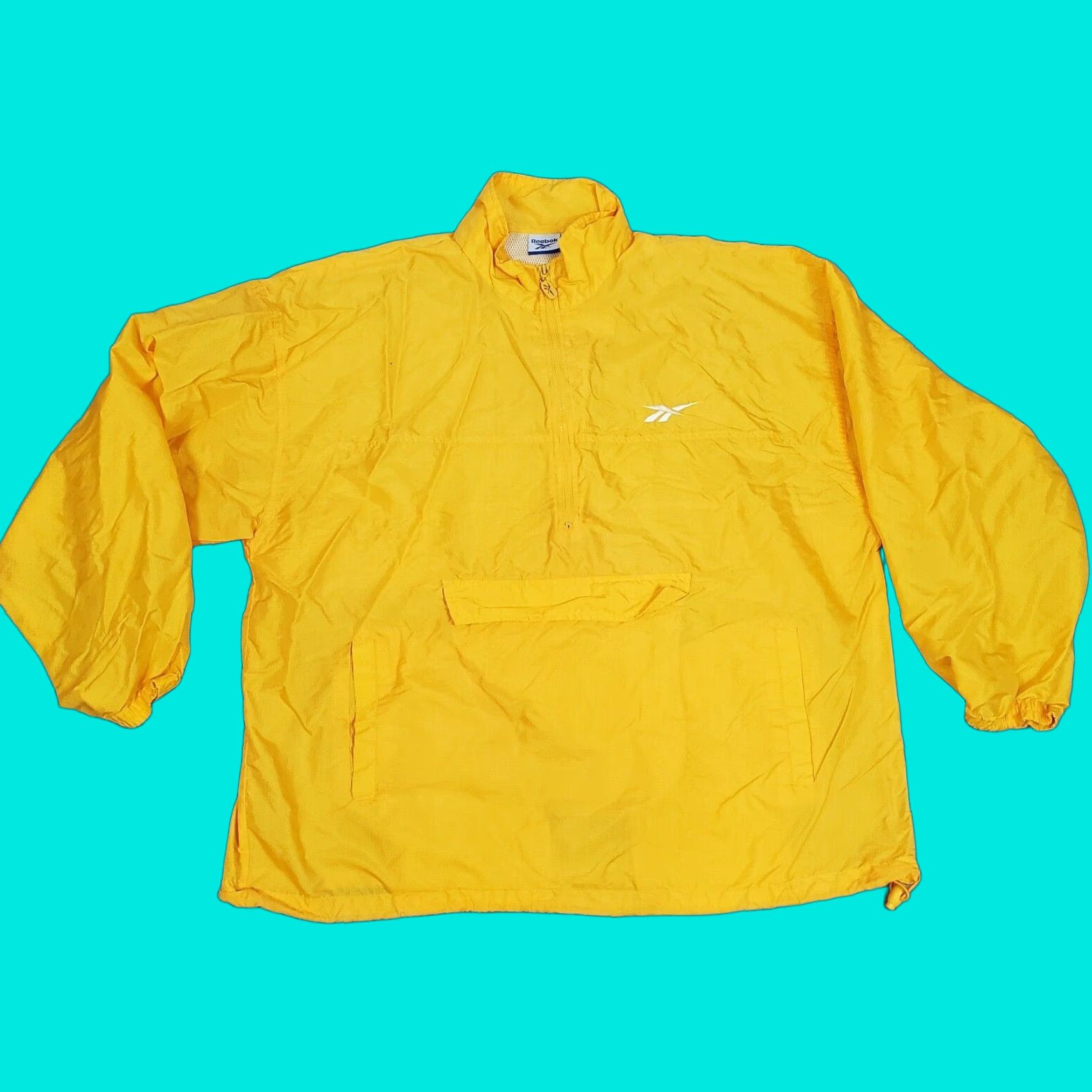 Reebok VINTAGE Reebok Jacket Mens XL Yellow Windbreaker Pullover Anorak Logo 80s 90s Spring Fall Winter Golf Size US XL / EU 56 / 4 - 1 Thumbnail