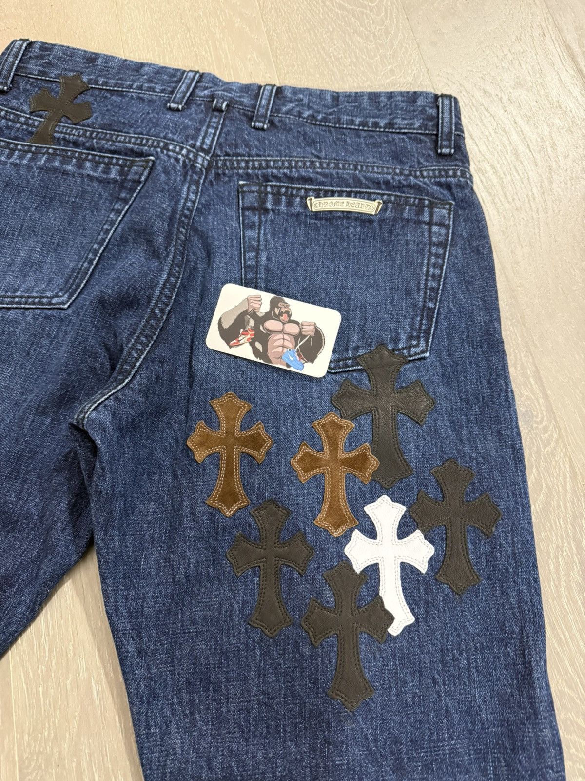 Chrome Hearts Chrome Hearts Indigo Fleur Denim Knee Cross Patch Jeans Size US 32 / EU 48 - 8 Thumbnail