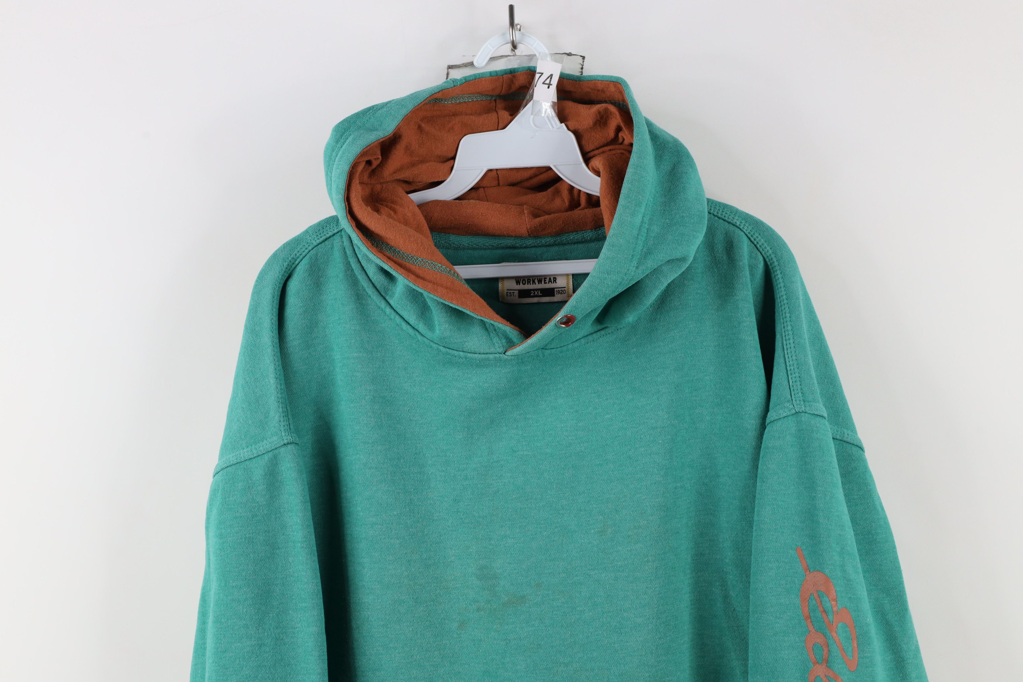 Eddie Bauer × Vintage Vintage Eddie Bauer Workwear Spell Out Hoodie Sweatshirt Size US XXL / EU 58 / 5 - 2 Thumbnail