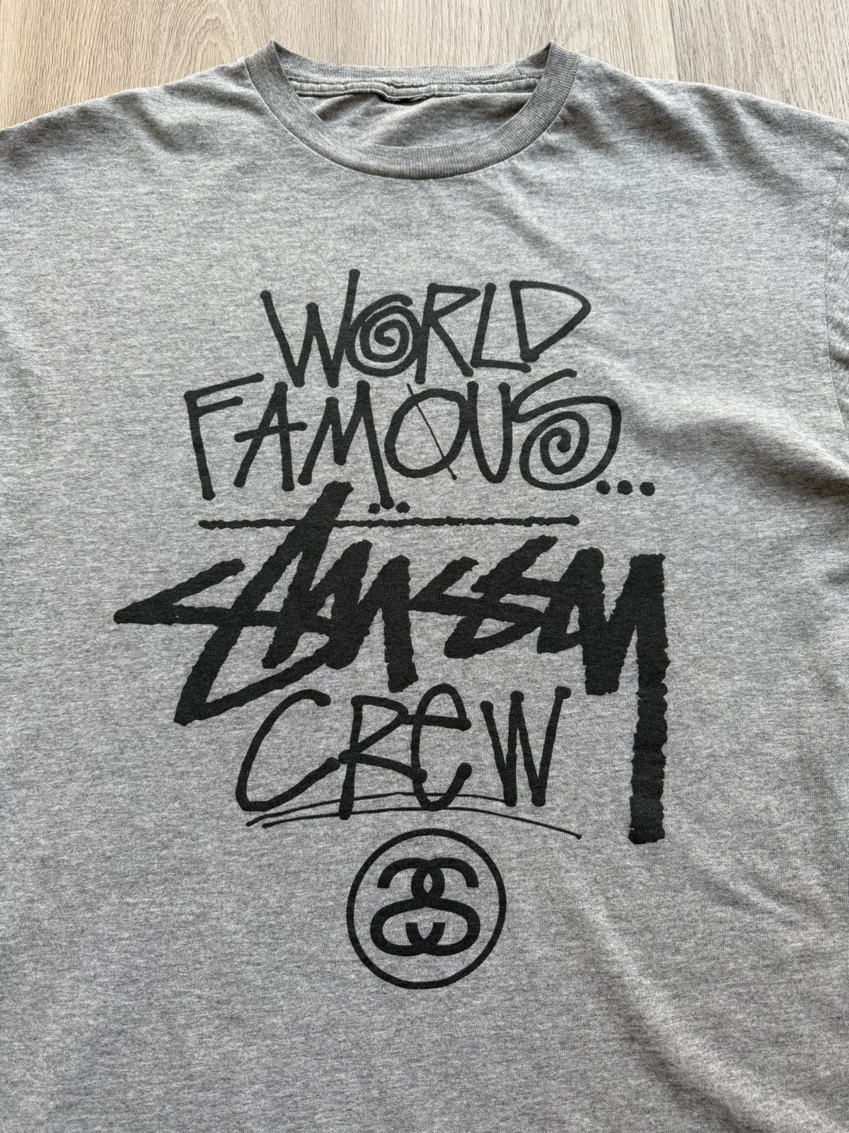 Stussy Vintage Stussy World Famous Gray T-Shirt Big Logo Tee Size US M / EU 48-50 / 2 - 3 Thumbnail