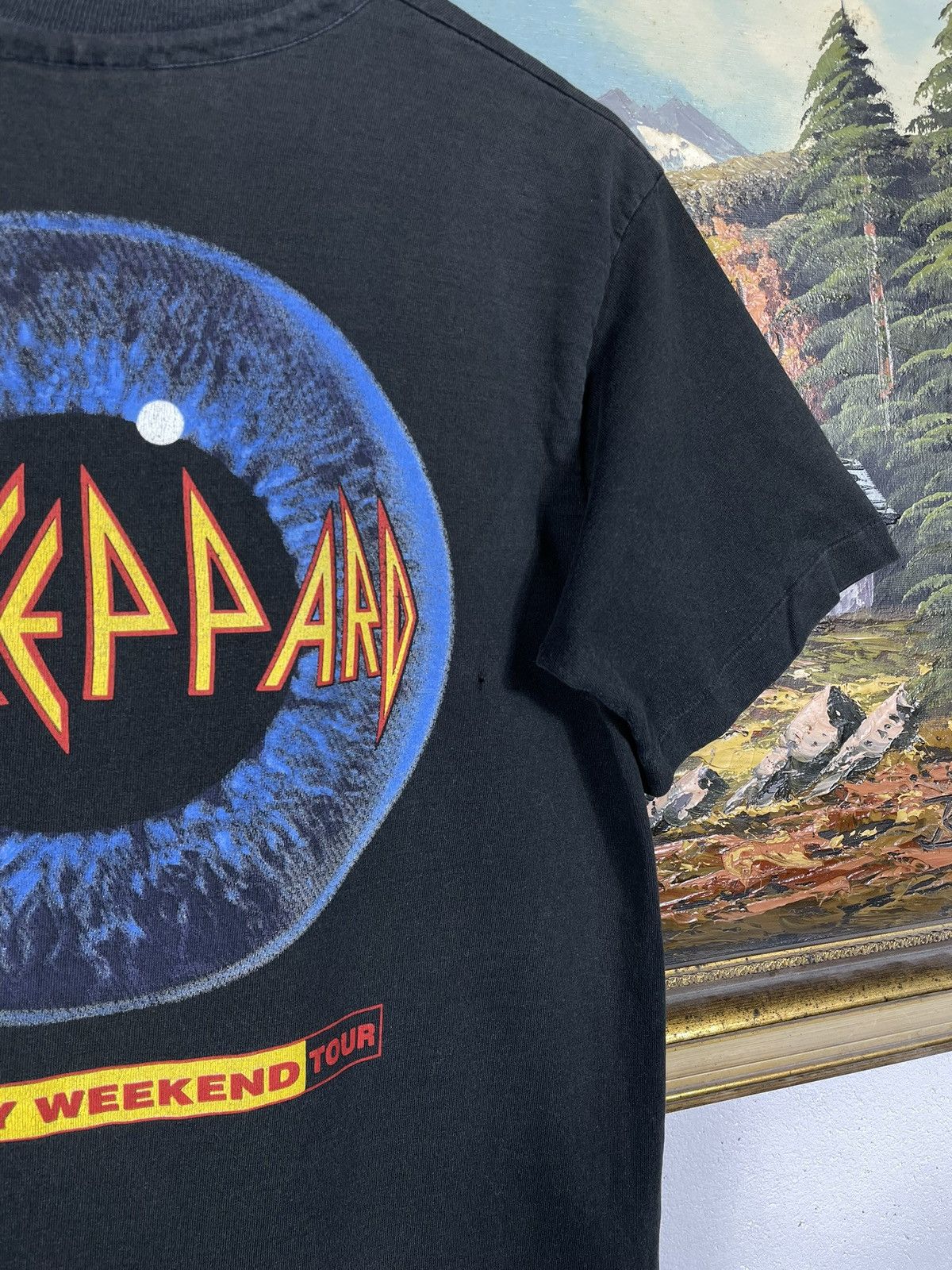 Band Tees Def Leppard Black Vintage 90s Tee Rock Metal Adrenalize Tour Size US M / EU 48-50 / 2 - 10 Thumbnail