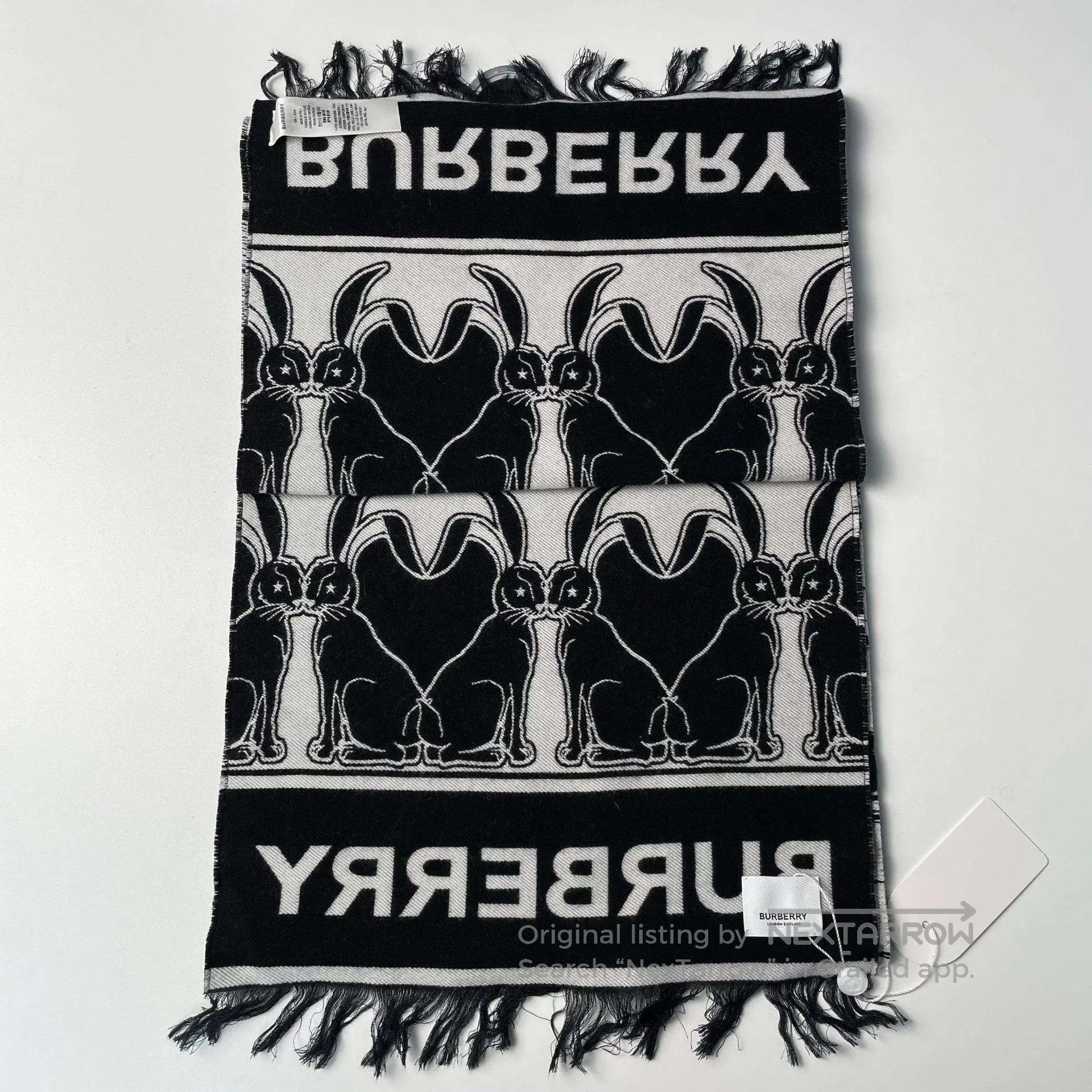 Burberry Burberry Limited Rabbit Fringed Scarf. Size ONE SIZE - 4 Thumbnail