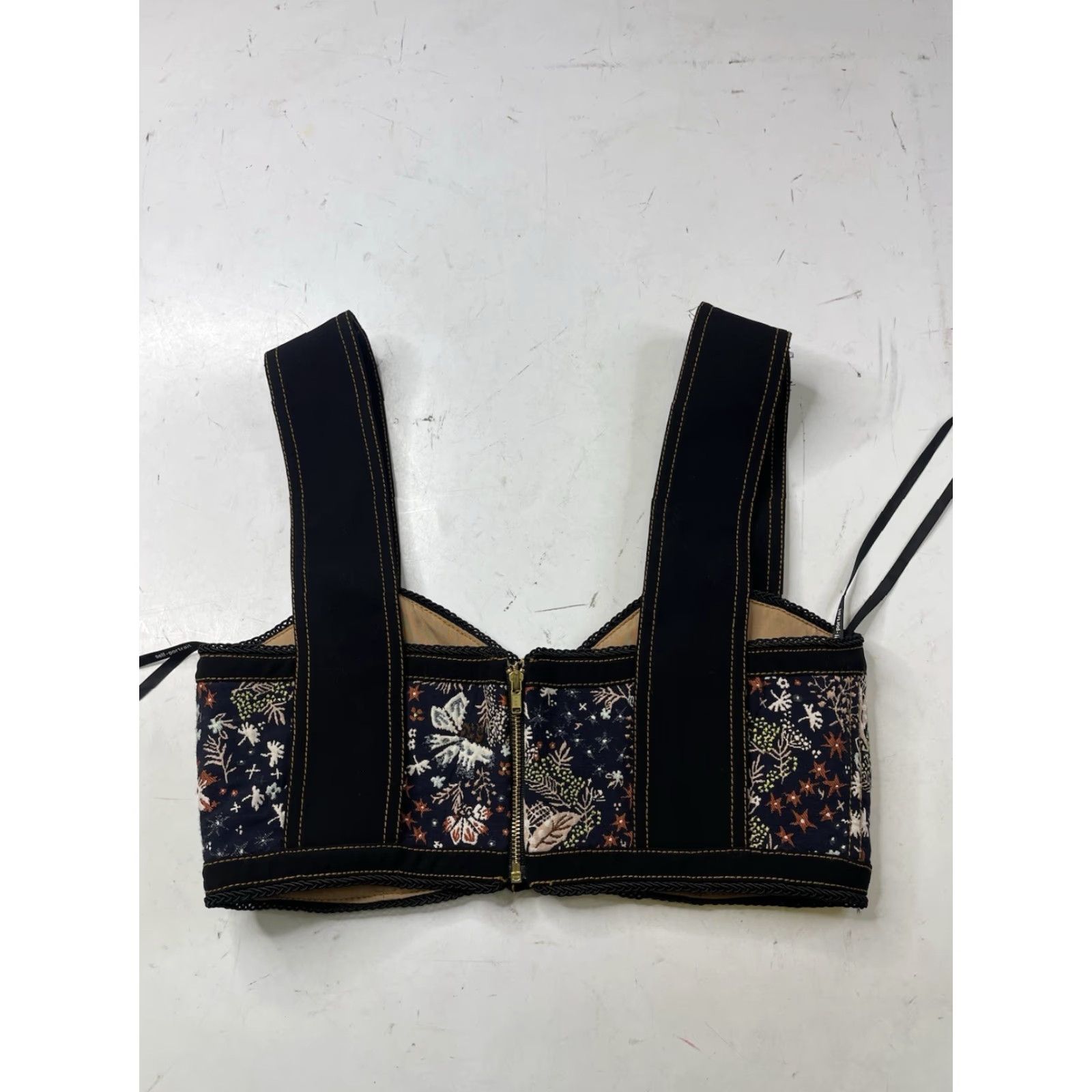 Self-Portrait Self Portrait Crop Top UK10 US6 Floral Jacquard Bustier Size M / US 6-8 / IT 42-44 - 3 Thumbnail