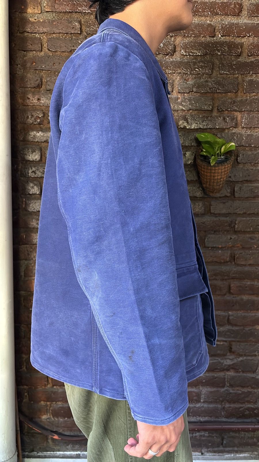 Vintage German Moleskin Work Jacket in Blue, Men's — image 2 of 5