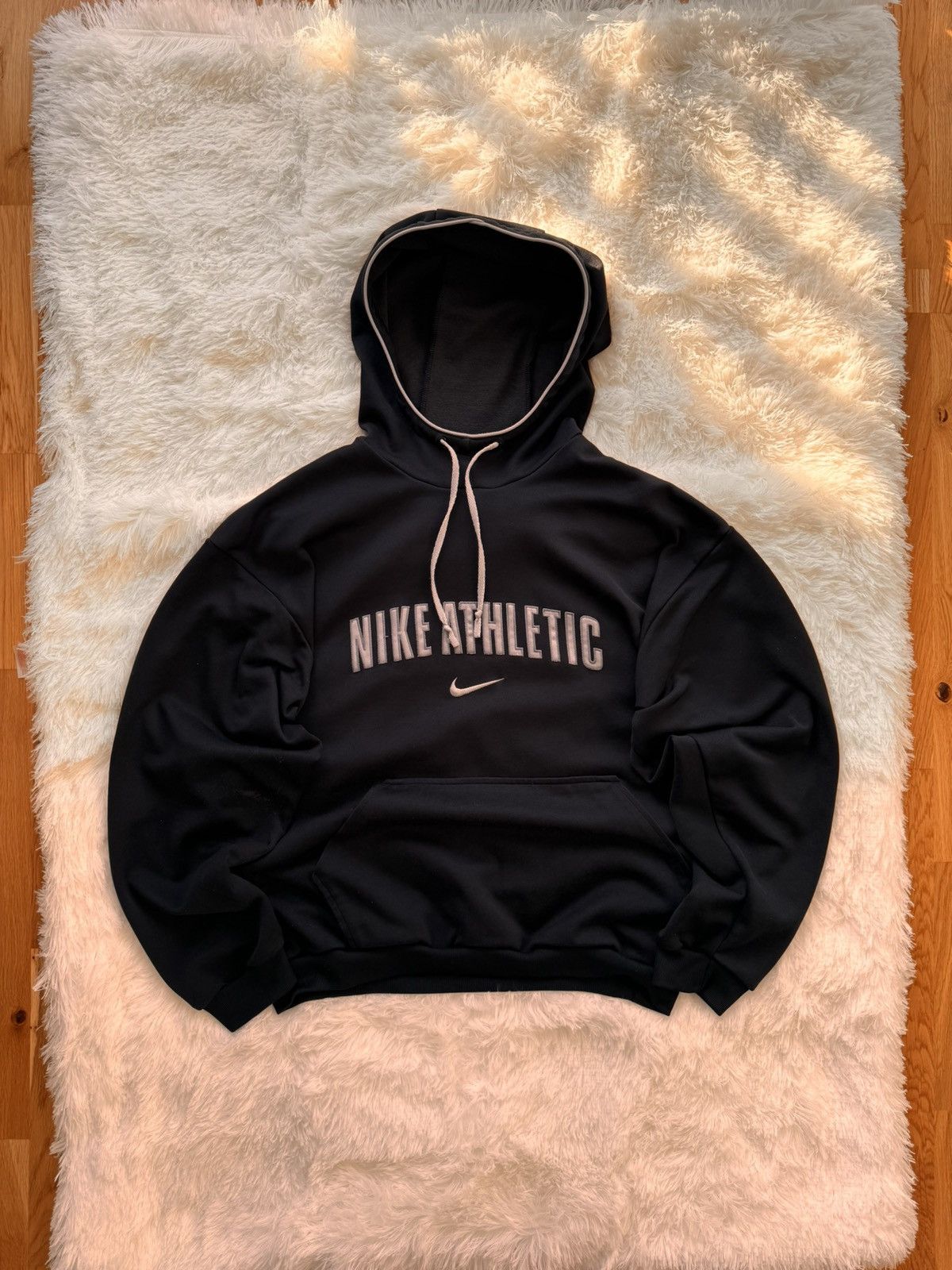 NIKE ATHLETIC VINTAGE CENTER LOGO OVERSIZE BOXY HOODIE