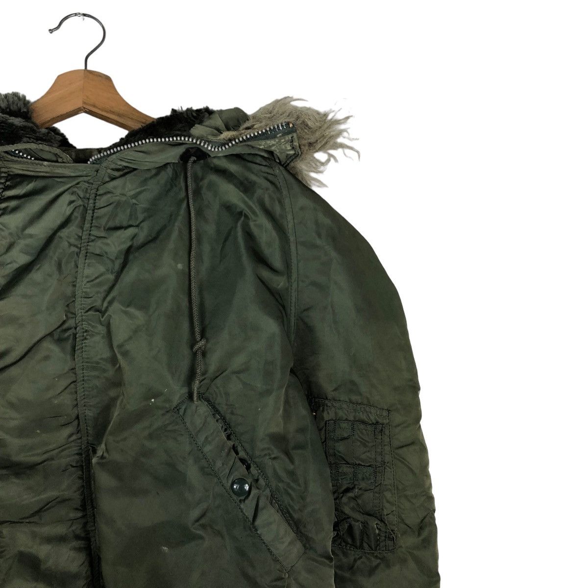 Vintage 🔥Vintage Bomber Jacket Alpha Industries USA Mink Fur Hoodie Size US M / EU 48-50 / 2 - 6 Thumbnail