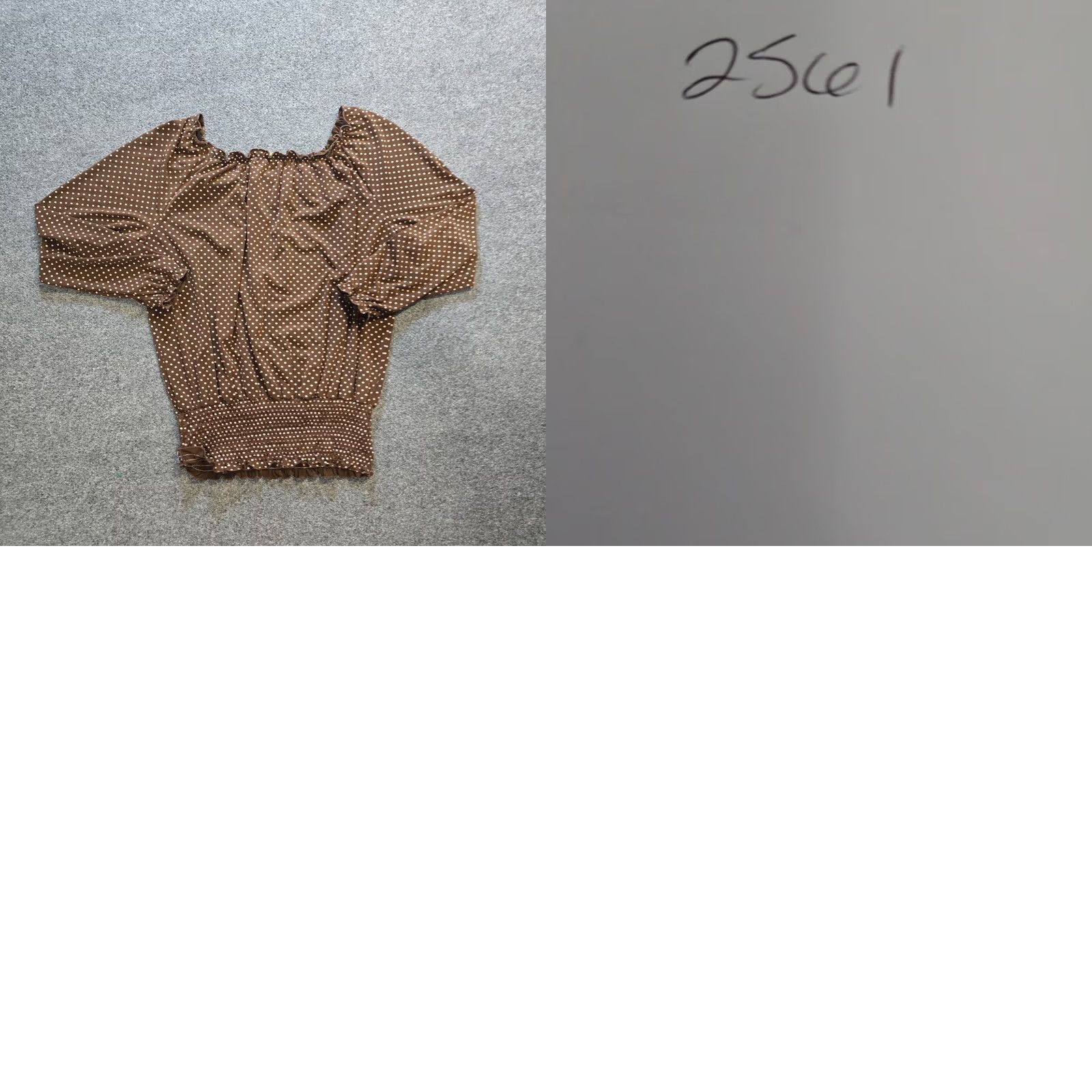 Vintage Acorn Top Womens L Brown White Polka Dot Long Sleeve Blouse Casual Capsule Regular Fit Cotton Square Neck Pullover Shirt Size L / US 10 / IT 46 - 8 Thumbnail