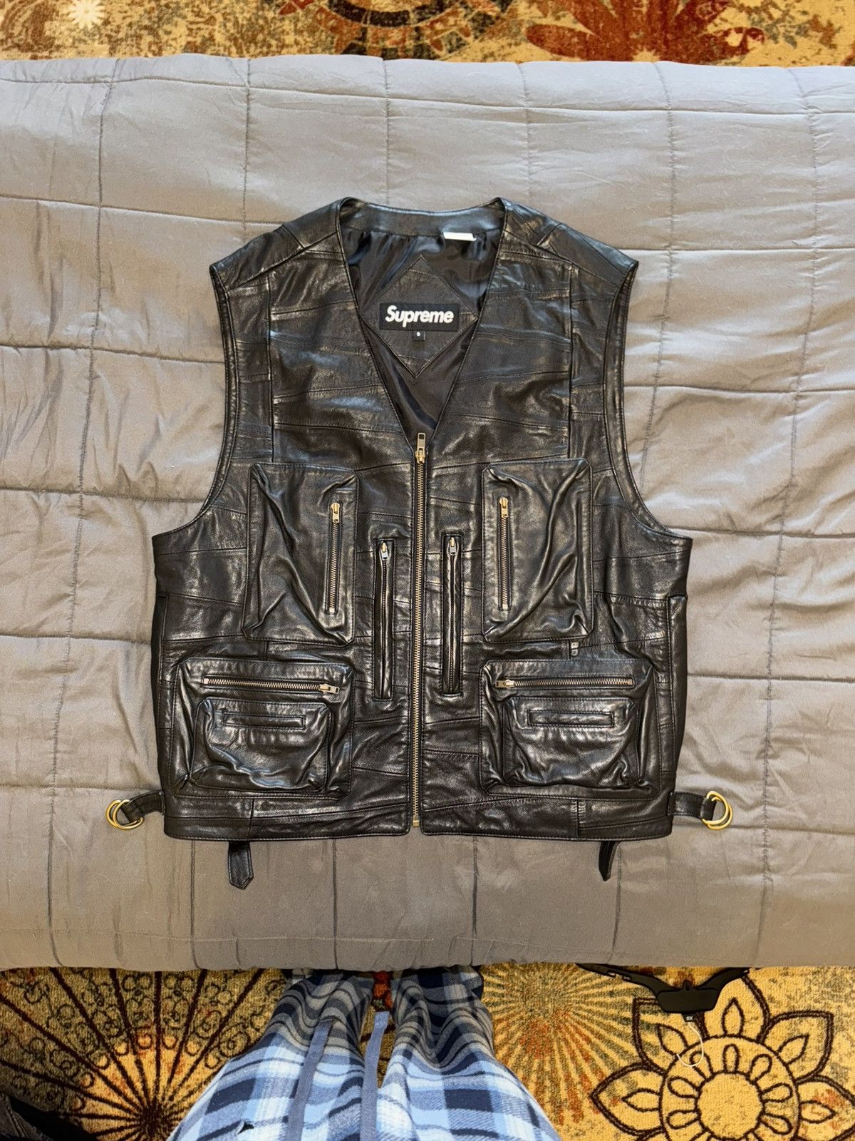 Supreme FINAL DROP NEW Supreme Black Tupac Leather Utility Vest