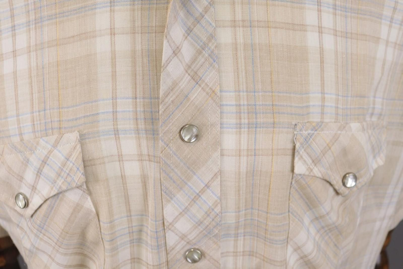Wrangler Vintage Wrangler Beige Check Snap Western Shirt Size 17 Size US M / EU 48-50 / 2 - 4 Thumbnail