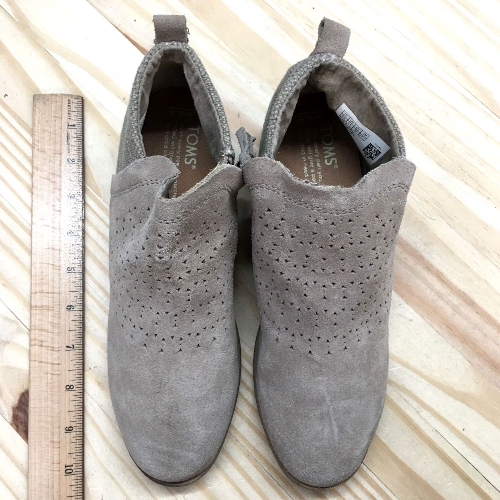 Toms TOMS Deia Boots Womens 6.5 Casual Zip Ankle Bootie Brown Suede Heels Size US 7 / IT 37 - 7 Thumbnail
