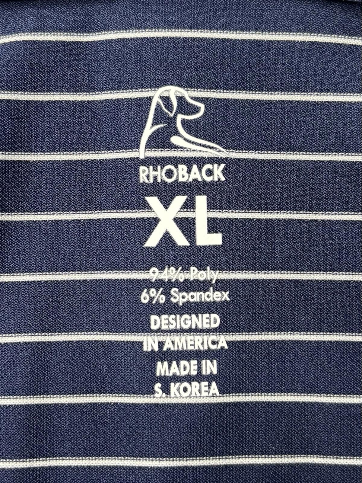 Other Rhoback Polo Shirt Womens XL Navy Striped Stretch Golf Top Size XL / US 12-14 / IT 48-50 - 2 Thumbnail