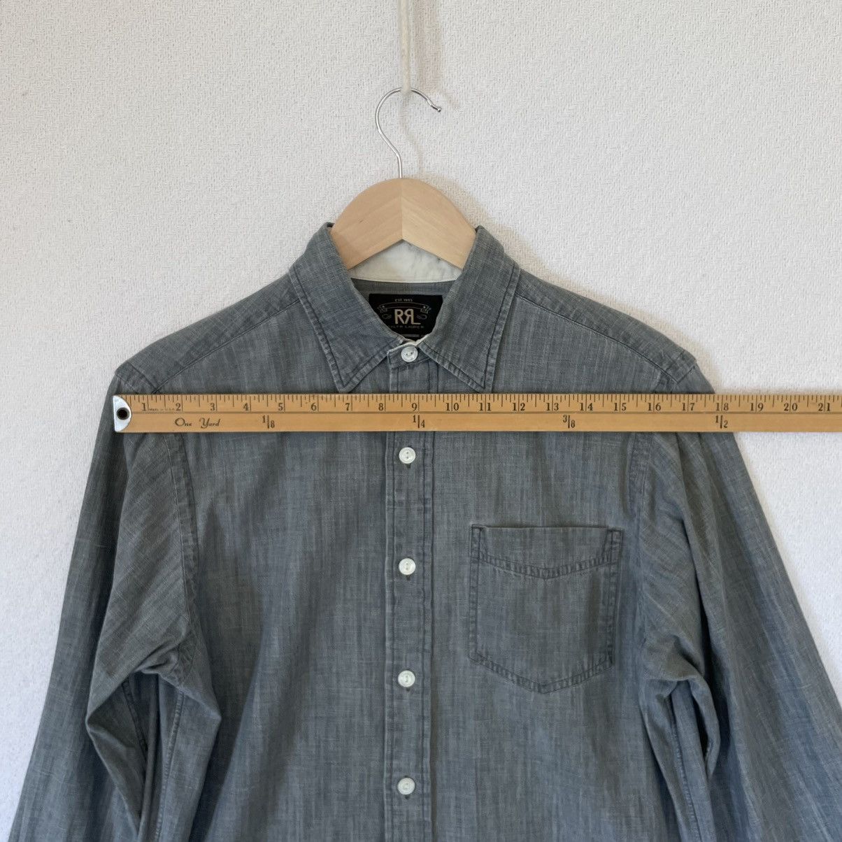 Ralph Lauren RRL Double RL Chambray Grey Cotton Workshirt Button Down Size US S / EU 44-46 / 1 - 11 Thumbnail