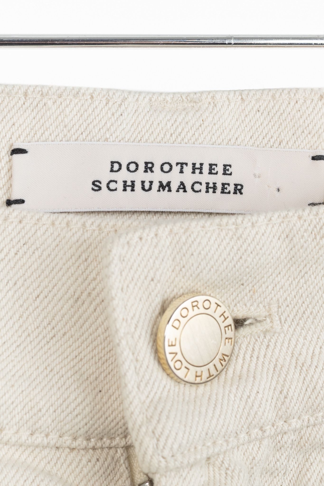 DOROTHEE SCHUMACHER Dorothee Schumacher Cream Cotton Wide-Leg Jeans Size 38" / US 16 / IT 52 - 4 Thumbnail