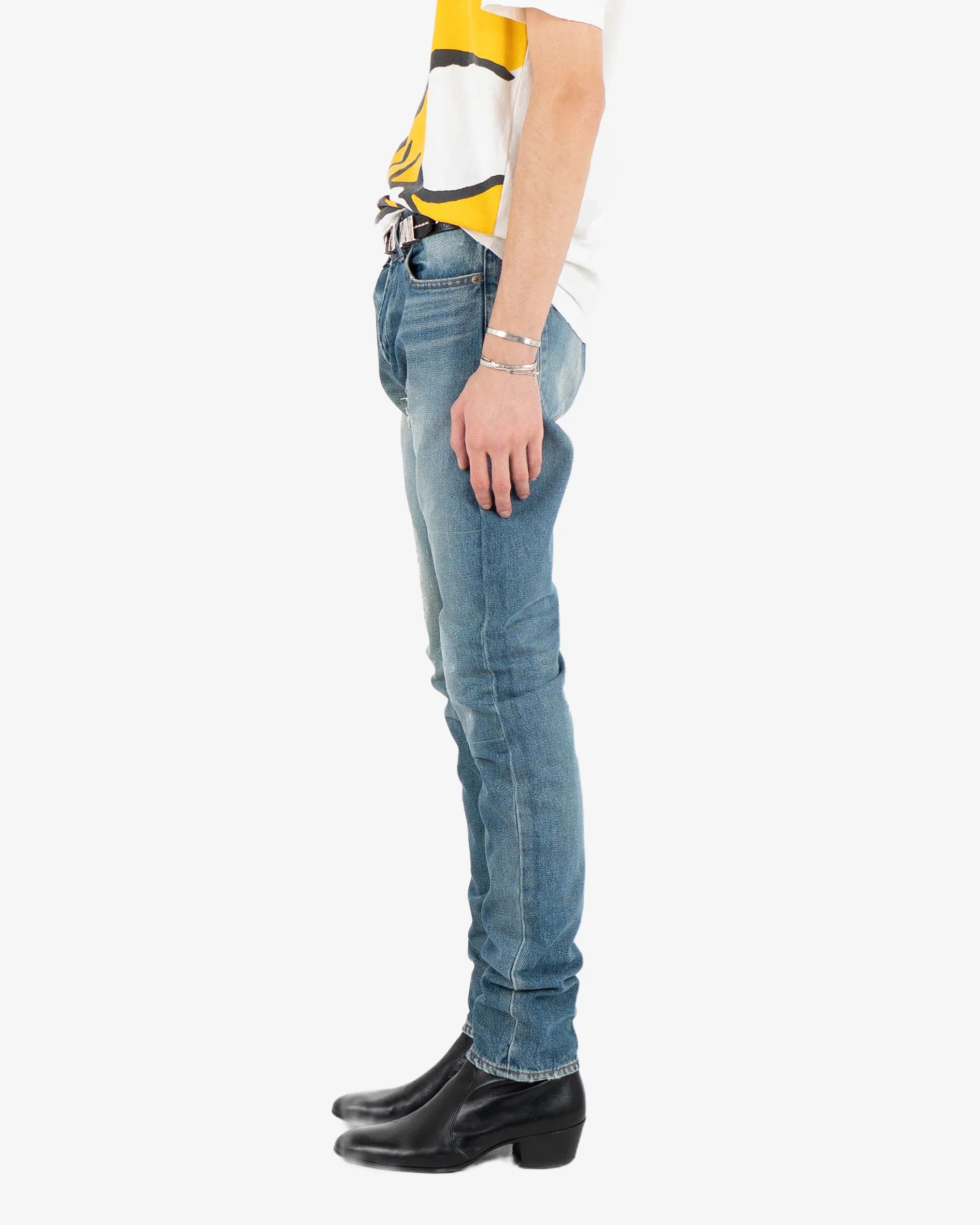 Saint Laurent Paris D02 Distressed Denim (2016) Size US 31 - 5 Thumbnail