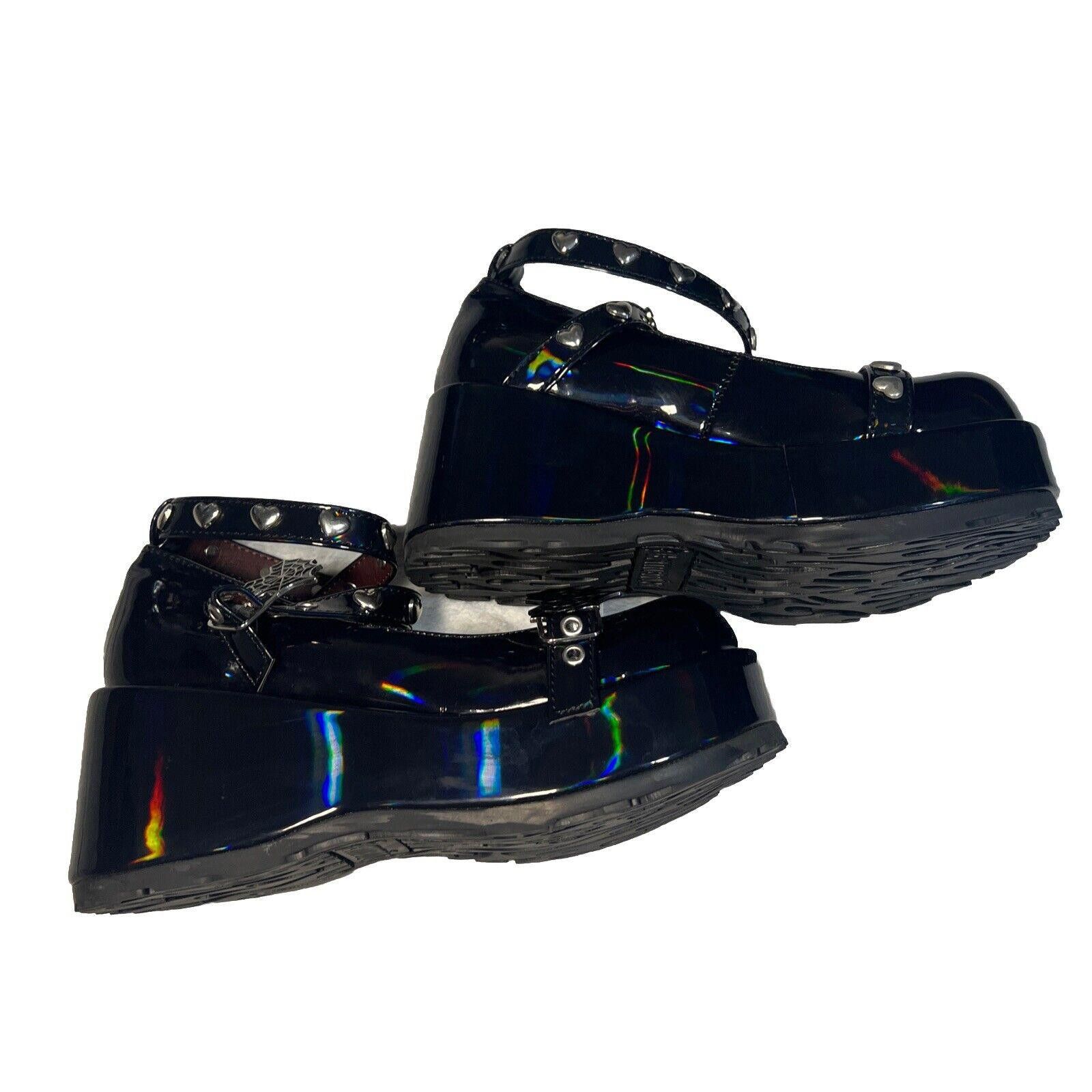 Designer Sz 6 Demonata Cubby 25 Black Holo Platform Mary Jane’s Size US 6 / IT 36 - 3 Thumbnail