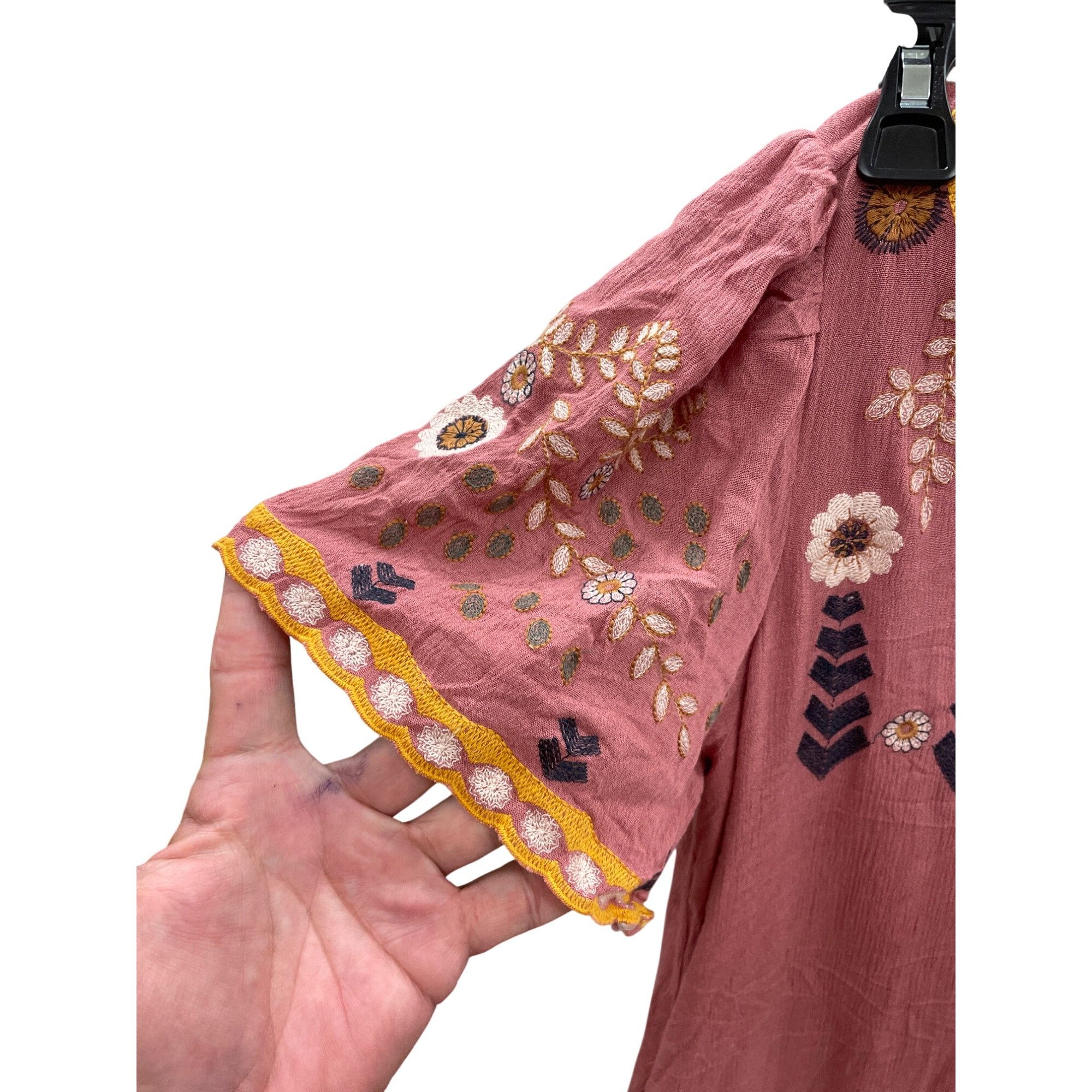 Other Mello Day womans coral Embroidered Rayon Bohemian Dress Size Size M / US 6-8 / IT 42-44 - 2 Thumbnail
