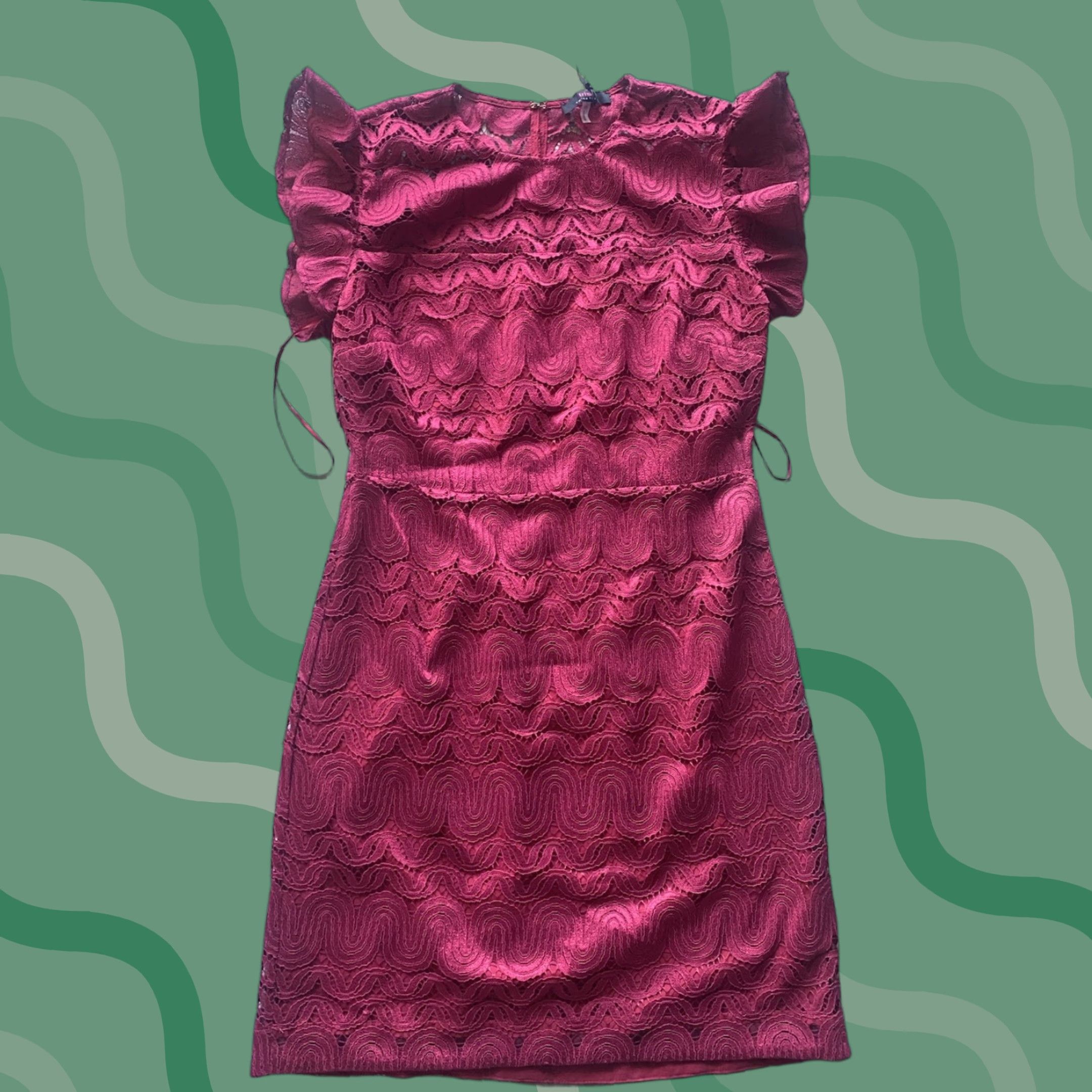 trina turk red lace dress Trina Turk 12 Pink Red Lace Dress Lined NEW