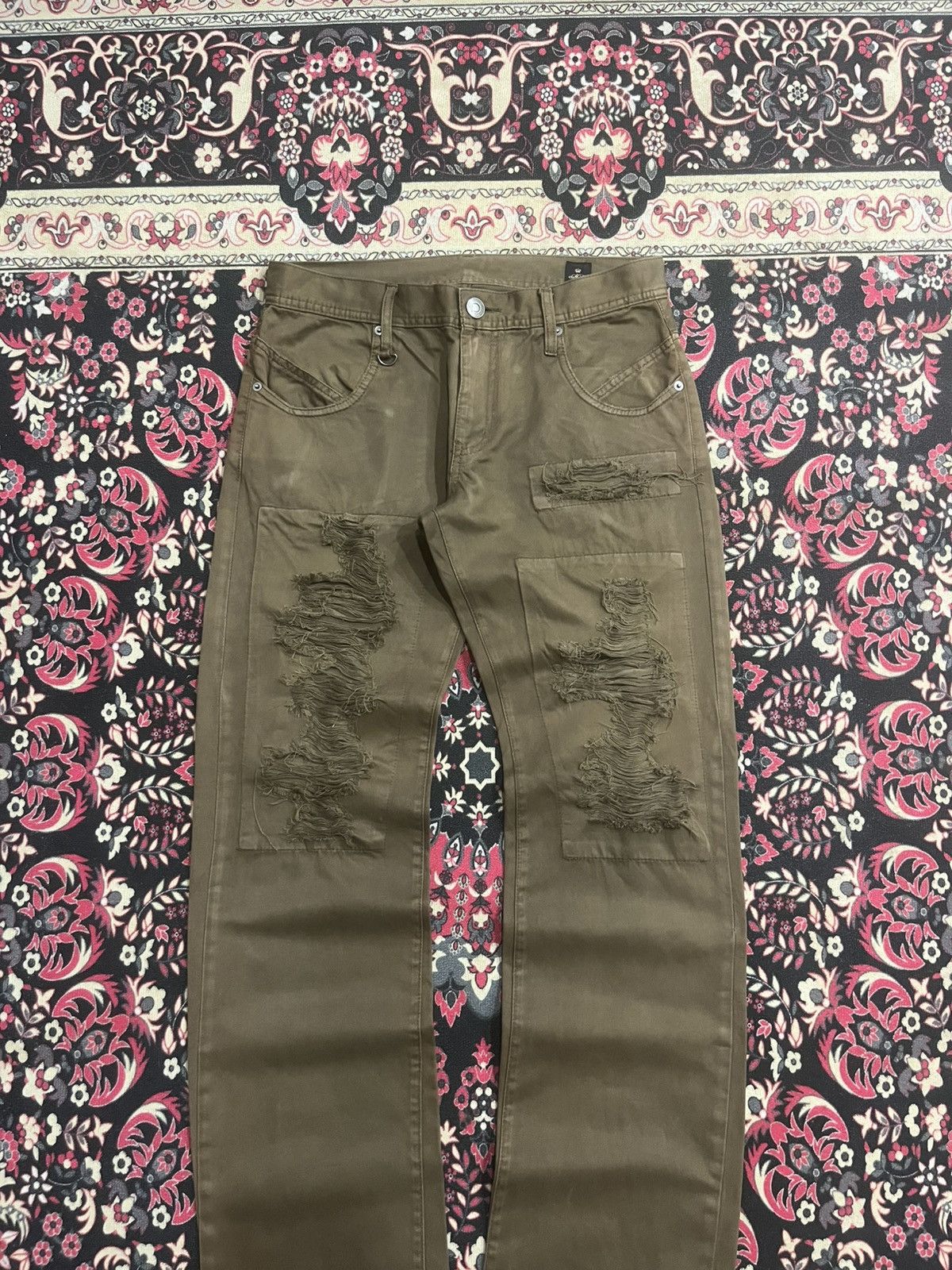 semanticdesign Vintage Japanese Semantic Design Brown Wash Distressed Pants Size US 30 / EU 46 - 3 Thumbnail