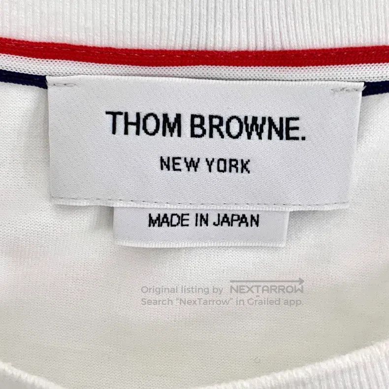 Thom Browne Thom Browne White cotton round-neck short-sleeved T-shirt Size US S / EU 44-46 / 1 - 6 Thumbnail