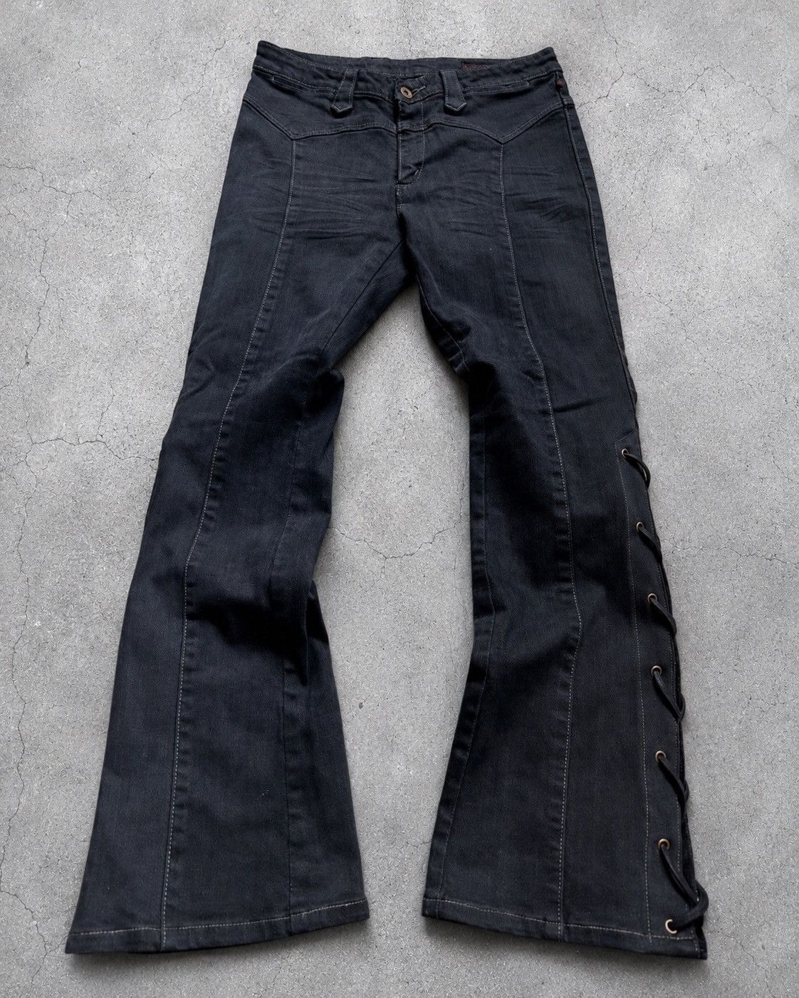 Japanese Brand AG lace up flare jeans Size US 27 - 1 Thumbnail