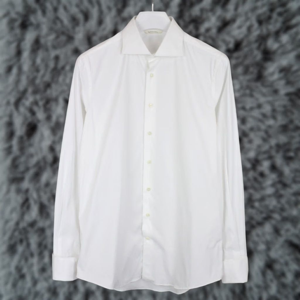 Suitsupply Suitsupply Extra Slim Fit Formal Shirt Men's LARGE Cutaway Collar White Button Shirt Size 42R - 1 Thumbnail